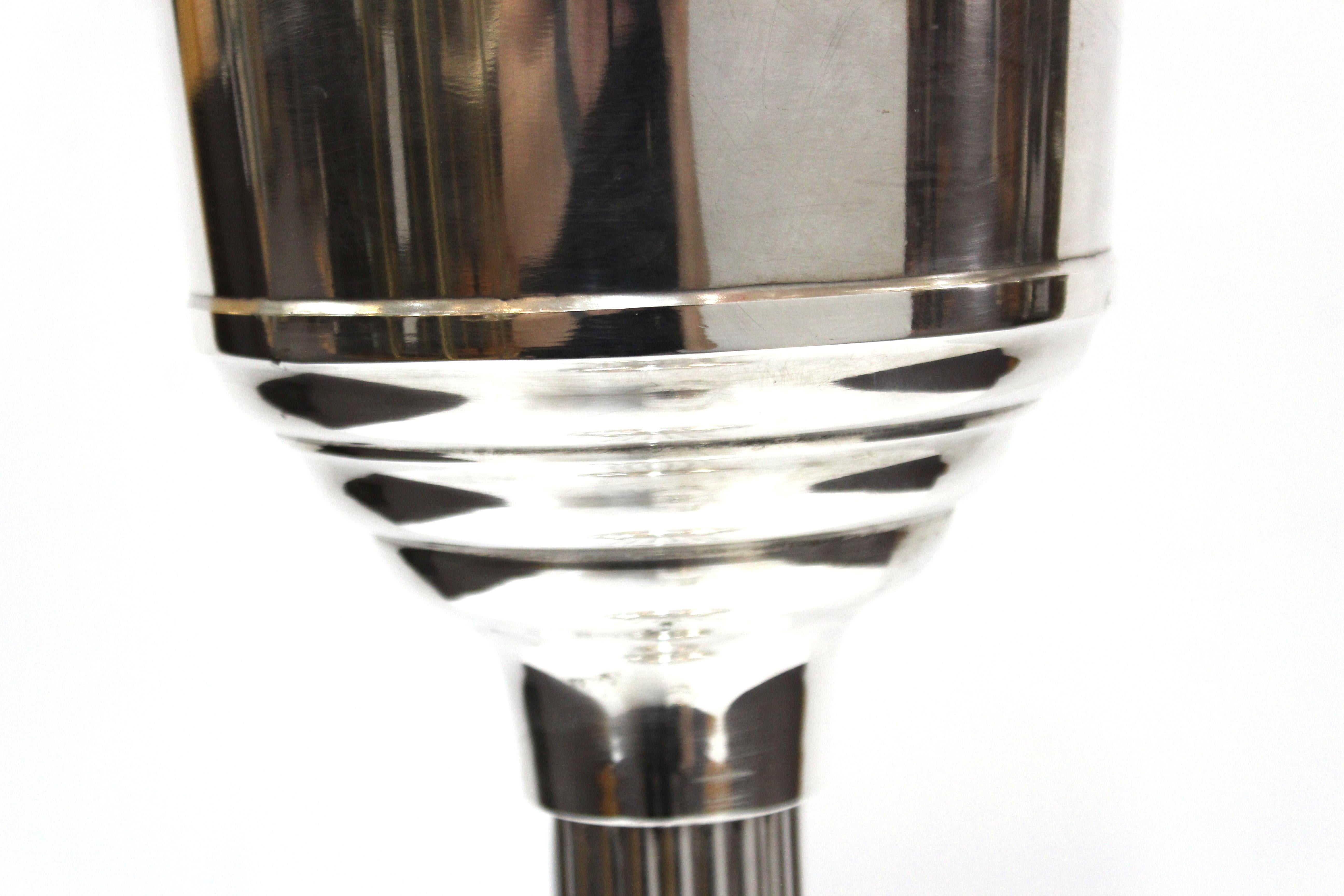 Art Deco Style WearBright Chrome Champagne Ice Bucket with Matching Stand 5