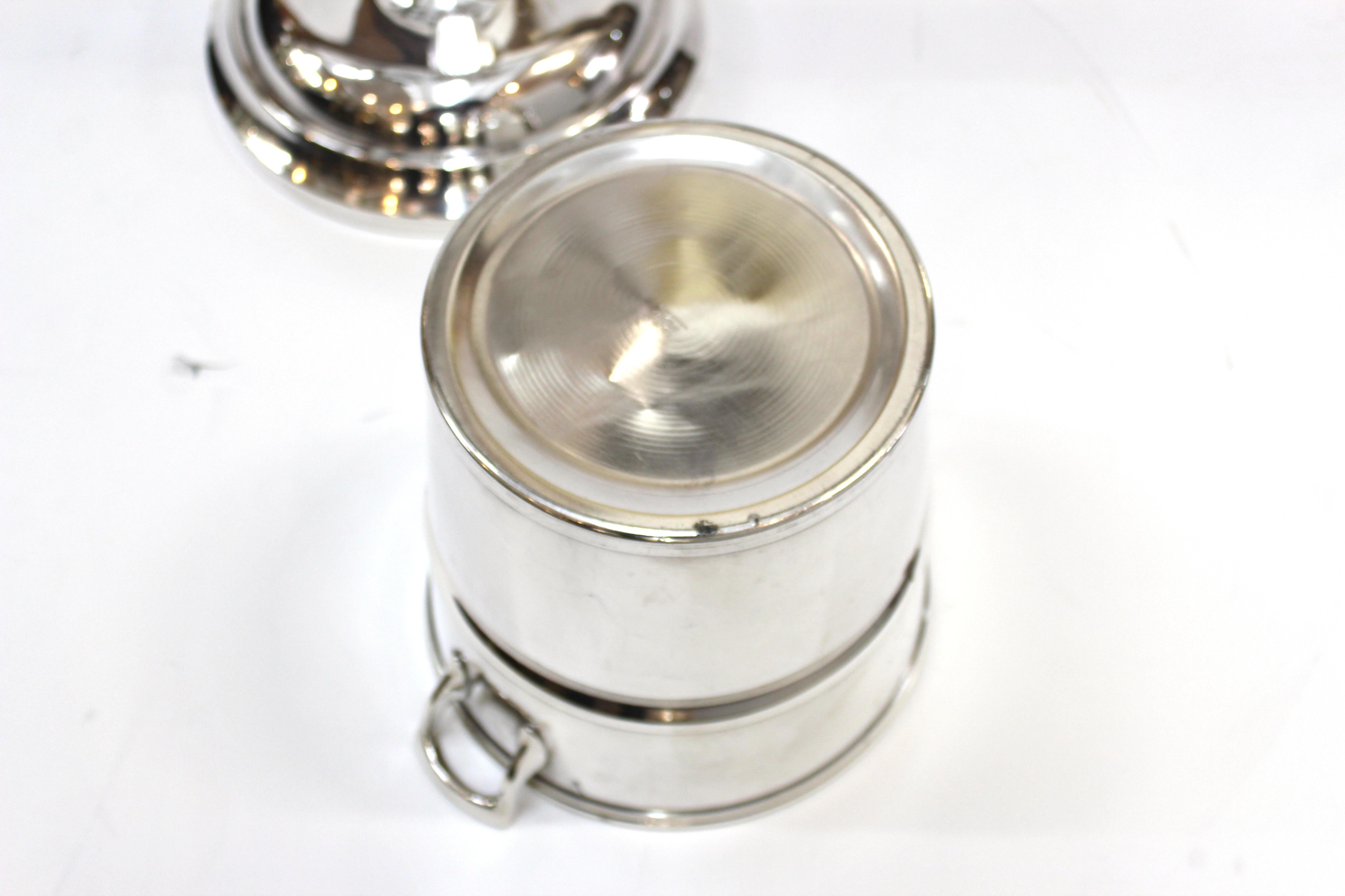 Art Deco Style WearBright Chrome Champagne Ice Bucket with Matching Stand 3