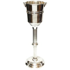 Vintage Art Deco Style WearBright Chrome Champagne Ice Bucket with Matching Stand
