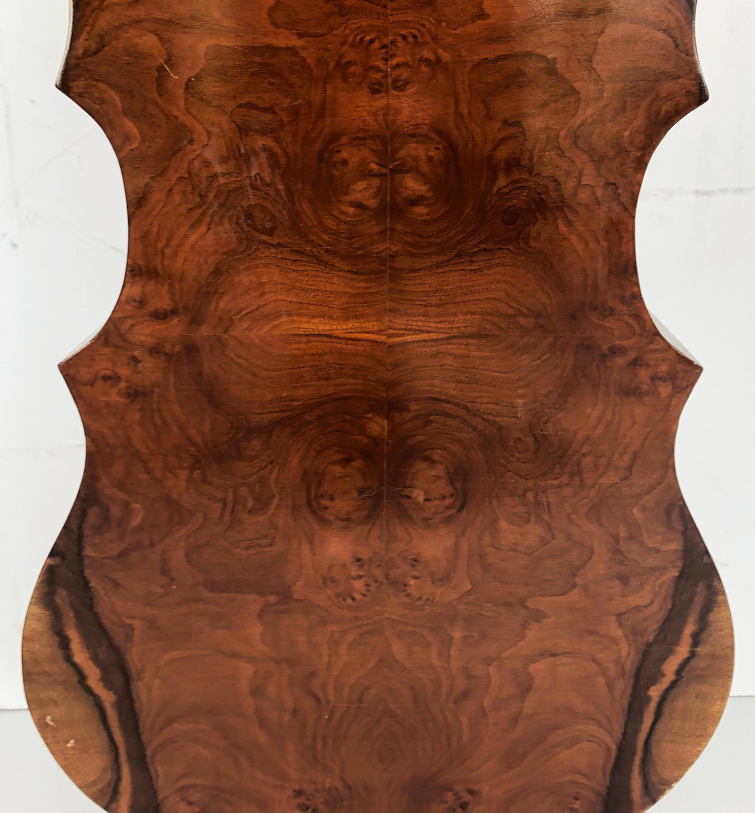 Art Deco-Style Whimsical Burl Wood Cello Shaped Cabinet with Secret Compartment 6