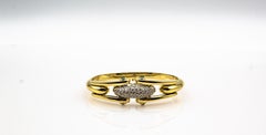 Art Deco Style White Brilliant Cut Diamond Emerald Yellow Gold Clamper Bracelet
