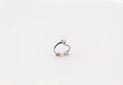 Art Deco Style White Brilliant Cut Diamond White Gold Solitaire Ring