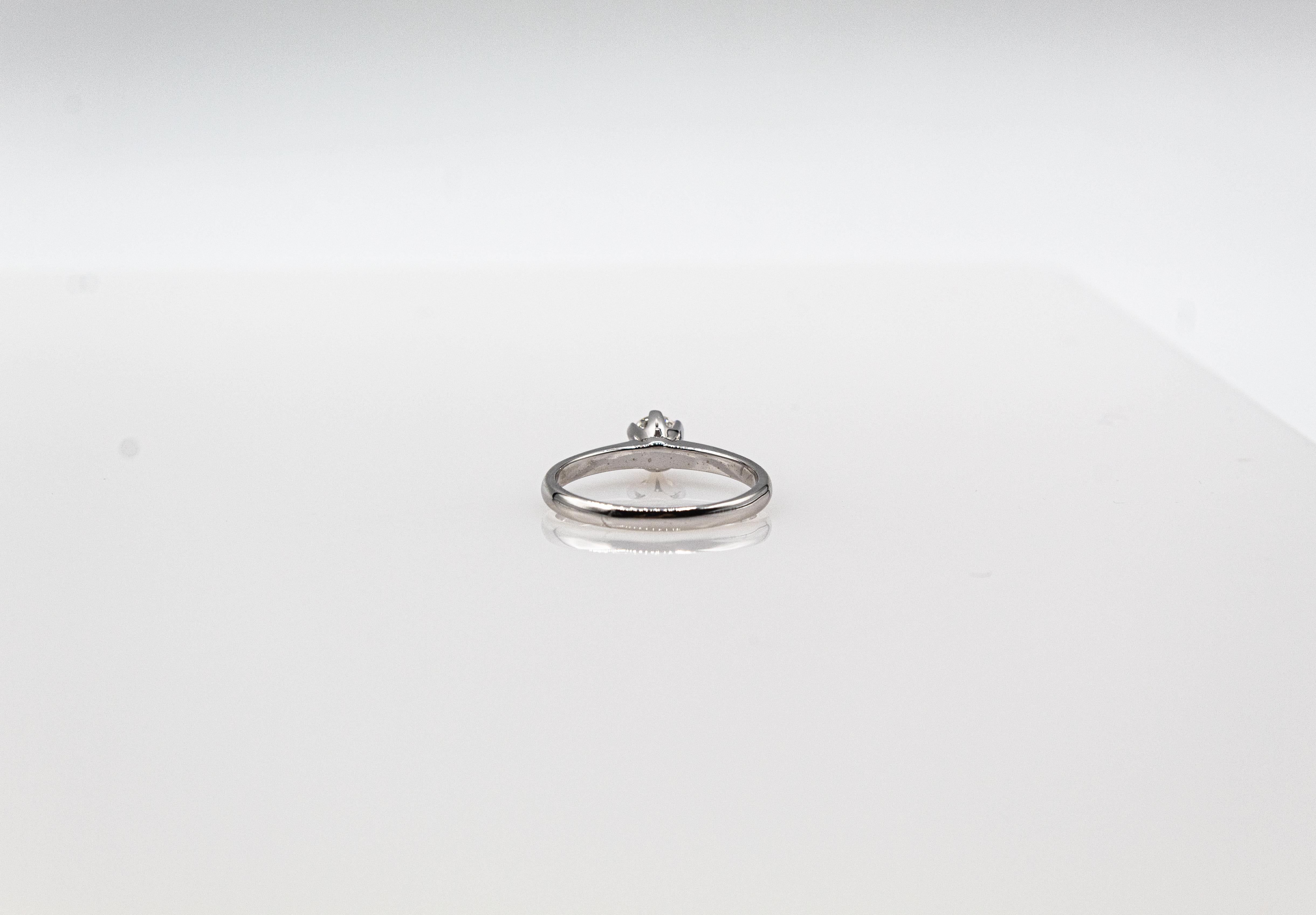 Art Deco Style White Brilliant Cut Diamond White Gold Solitaire Ring For Sale 5