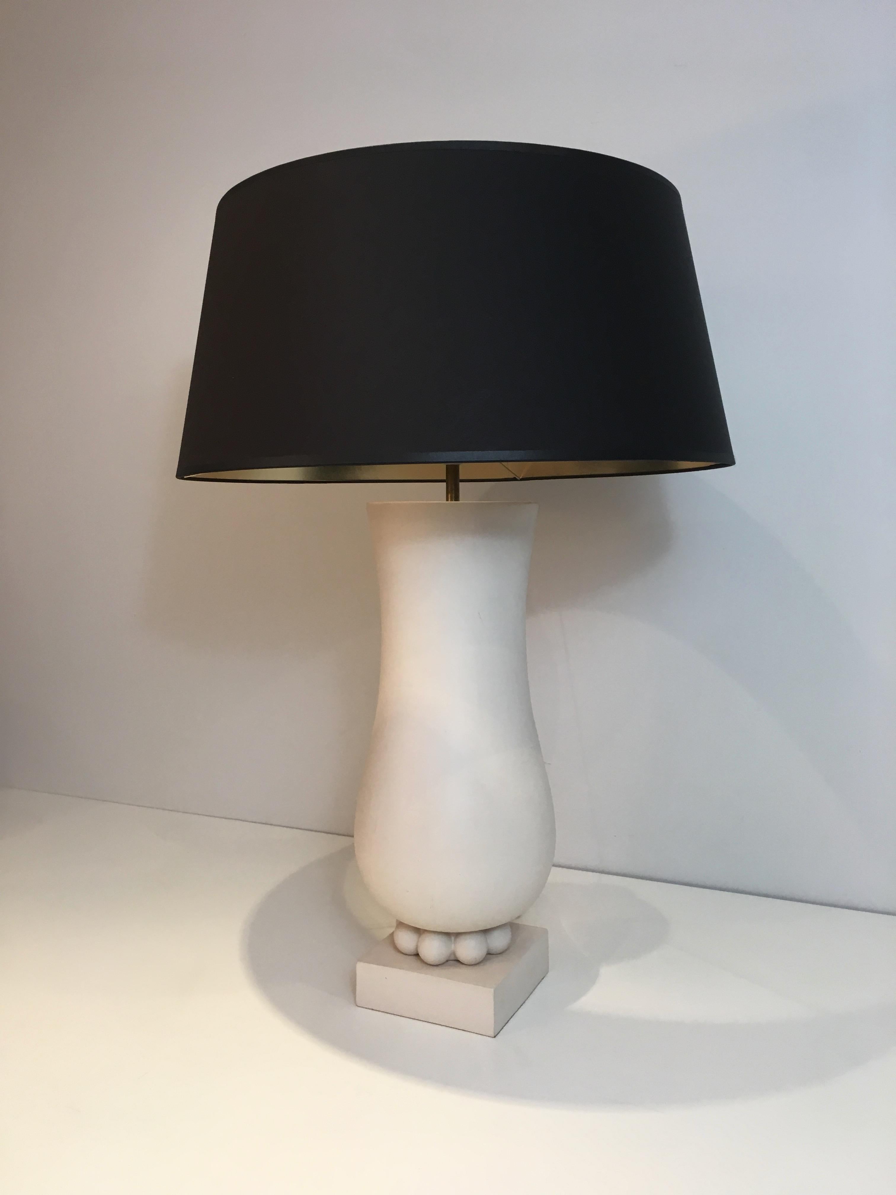Art Deco Style White Ceramic Table Lamp 13