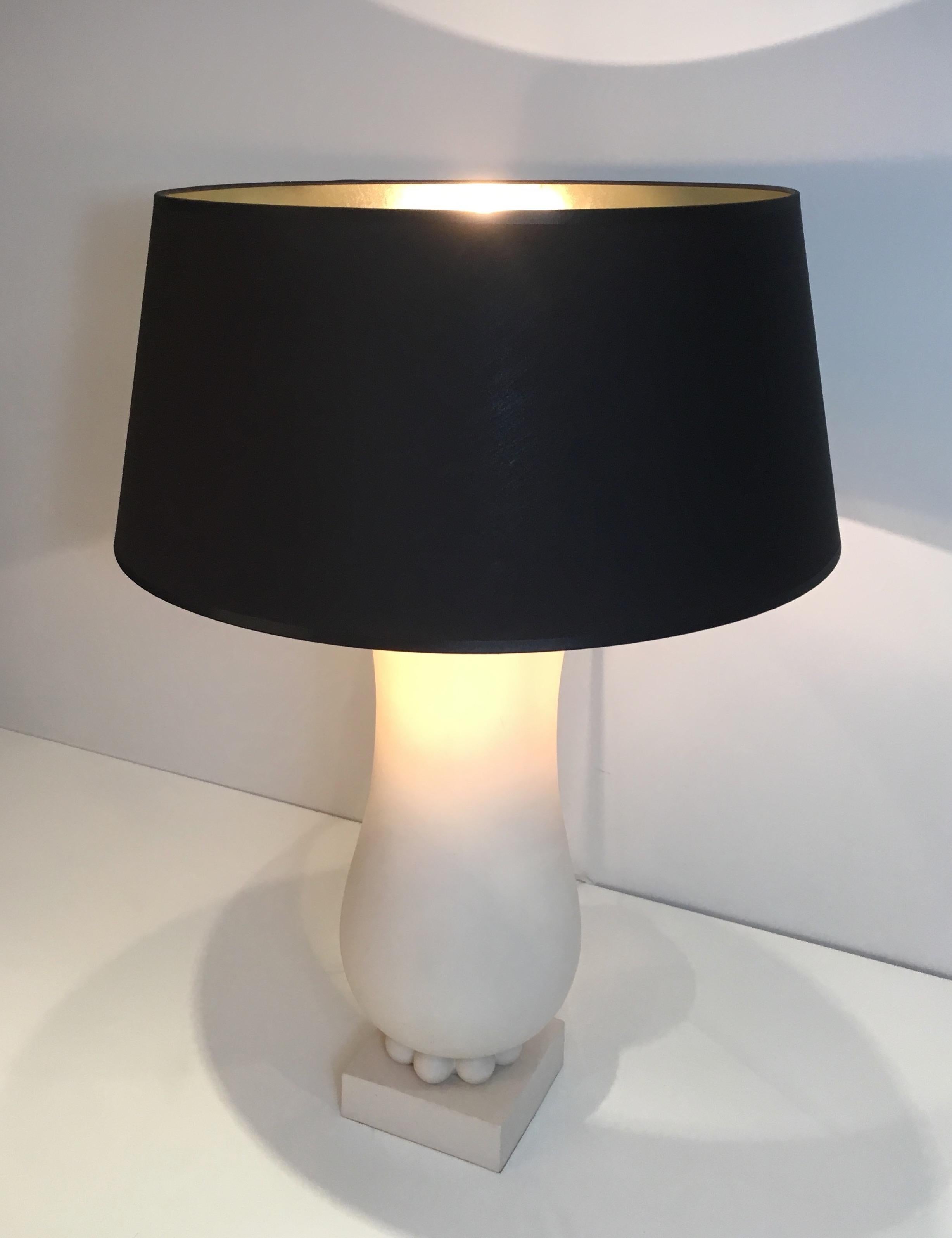 Art Deco Style White Ceramic Table Lamp In Good Condition In Marcq-en-Barœul, Hauts-de-France