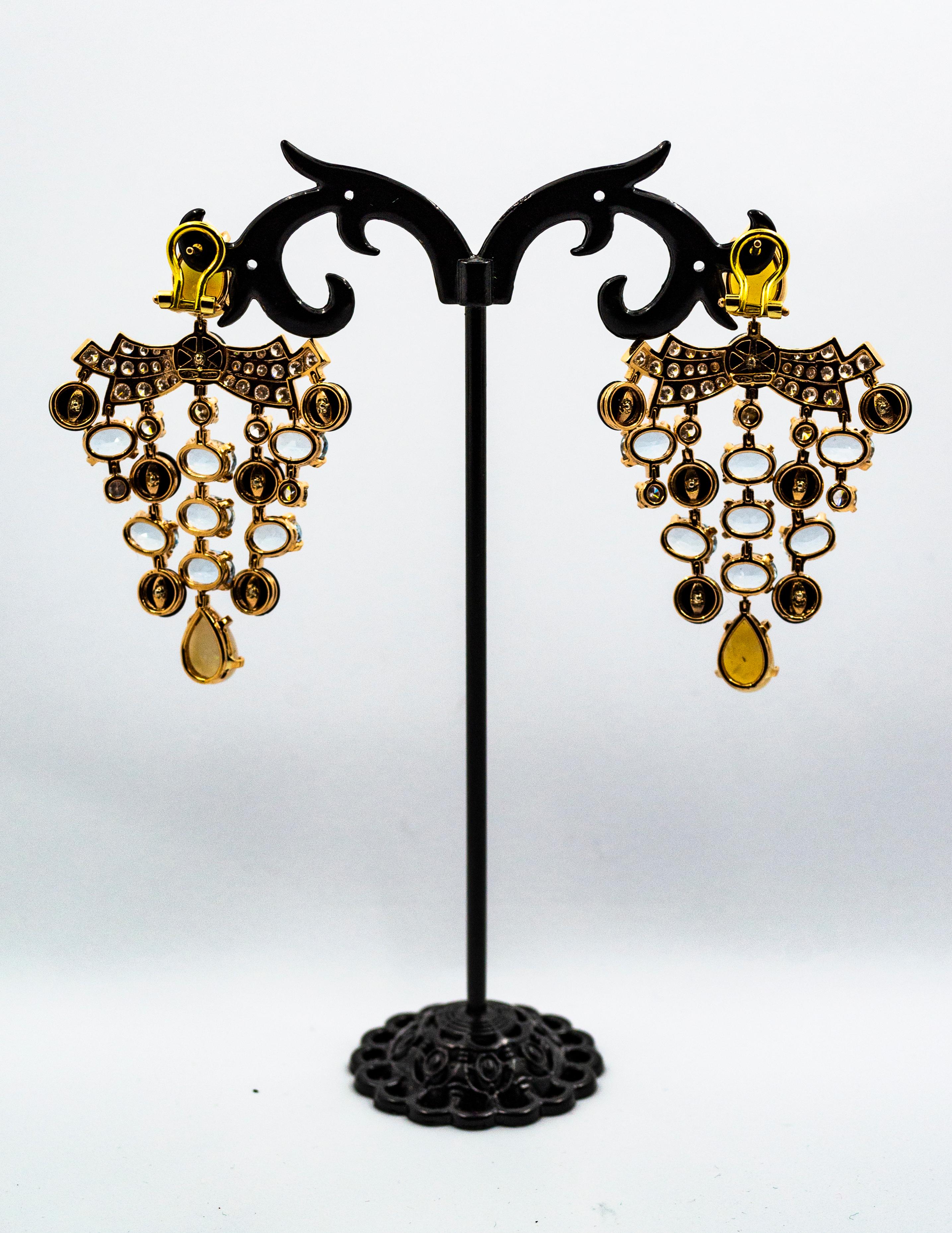 Orecchini a clip in oro giallo con diamante bianco e opale in stile Art Déco in vendita 9