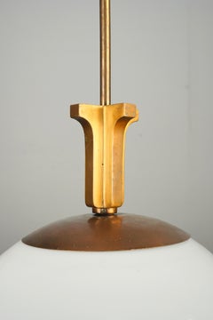 Art Deco Style White Glass Globe Pendant Light 16 in. Diameter