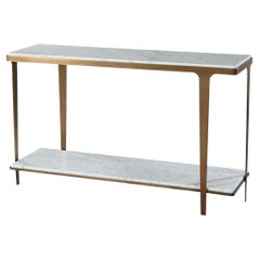 Art Deco Style White Marble Top Console