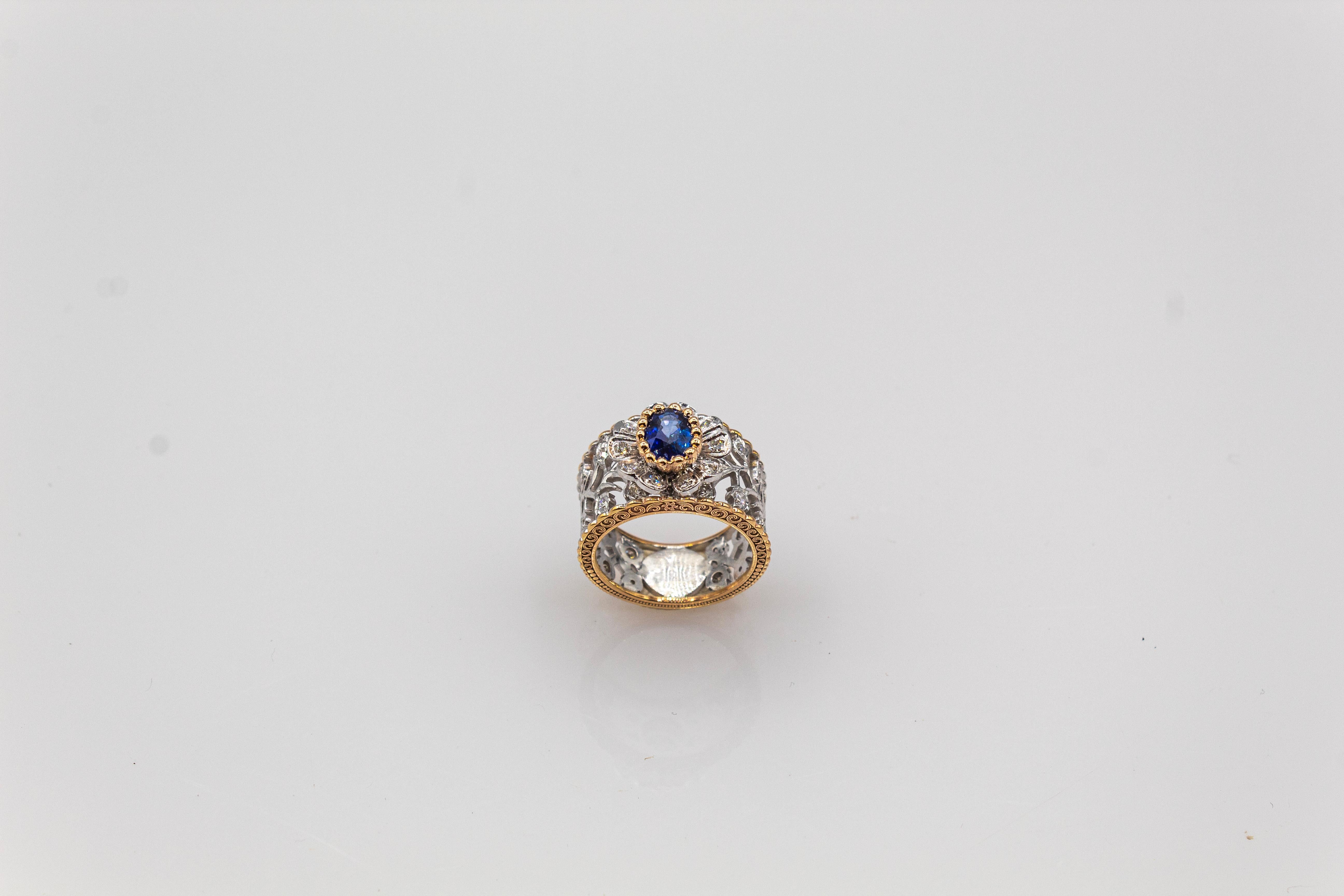 For any problems related to some materials contained in the items that do not allow shipping, please contact the seller with a private message to solve the problem.
We can ship every piece of our 1stdibs catalog worldwide.

This Ring is made of 9K