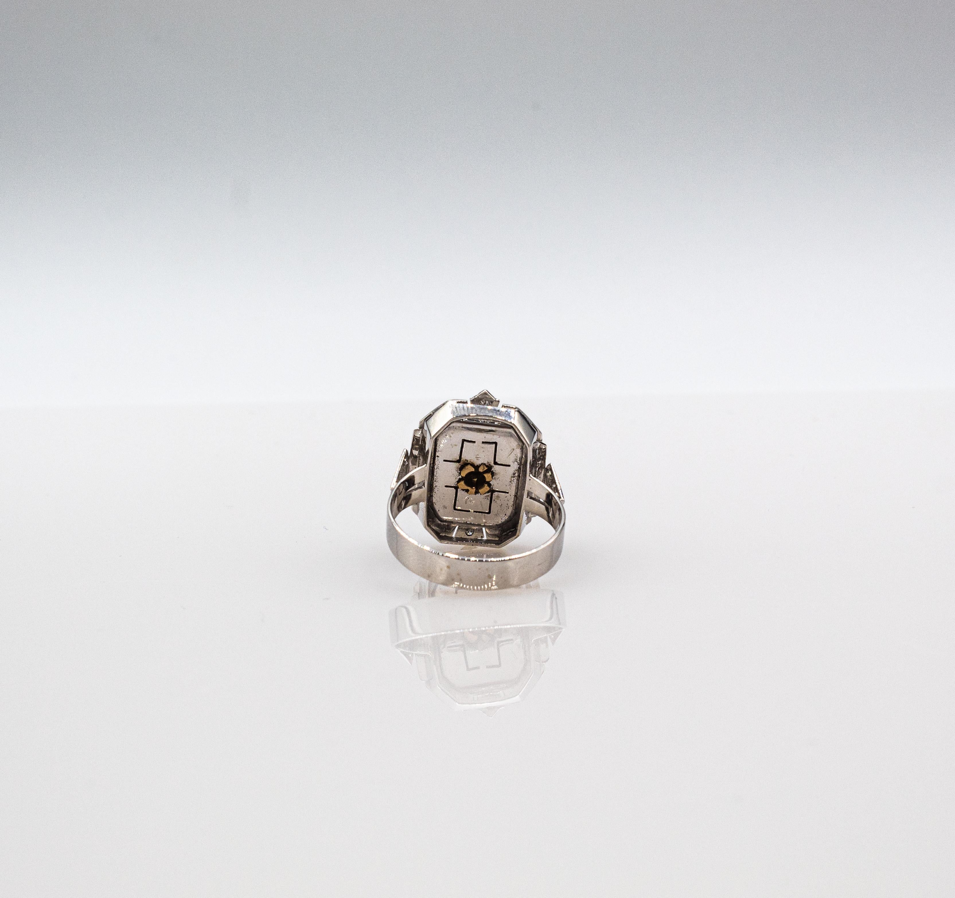 Weißer Onyx-Cocktailring im Art-déco-Stil mit Diamant im alteuropäischen Schliff 7