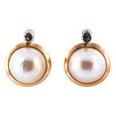 Pendientes de palanca de oro amarillo con diamantes blancos talla rosa de estilo Art Déco