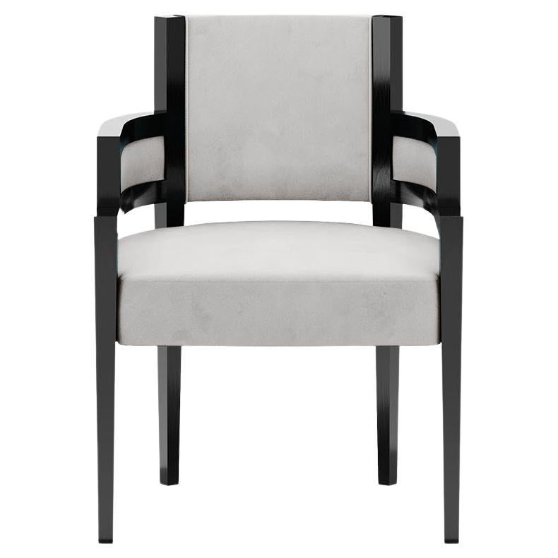 Art Deco Style White Velvet Upholstery Chair Dining Room Chair 