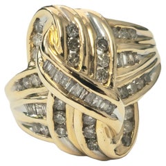 Art Deco Style Womens 2.10 Carat Diamond Engagement Ring in 14k Yellow Gold