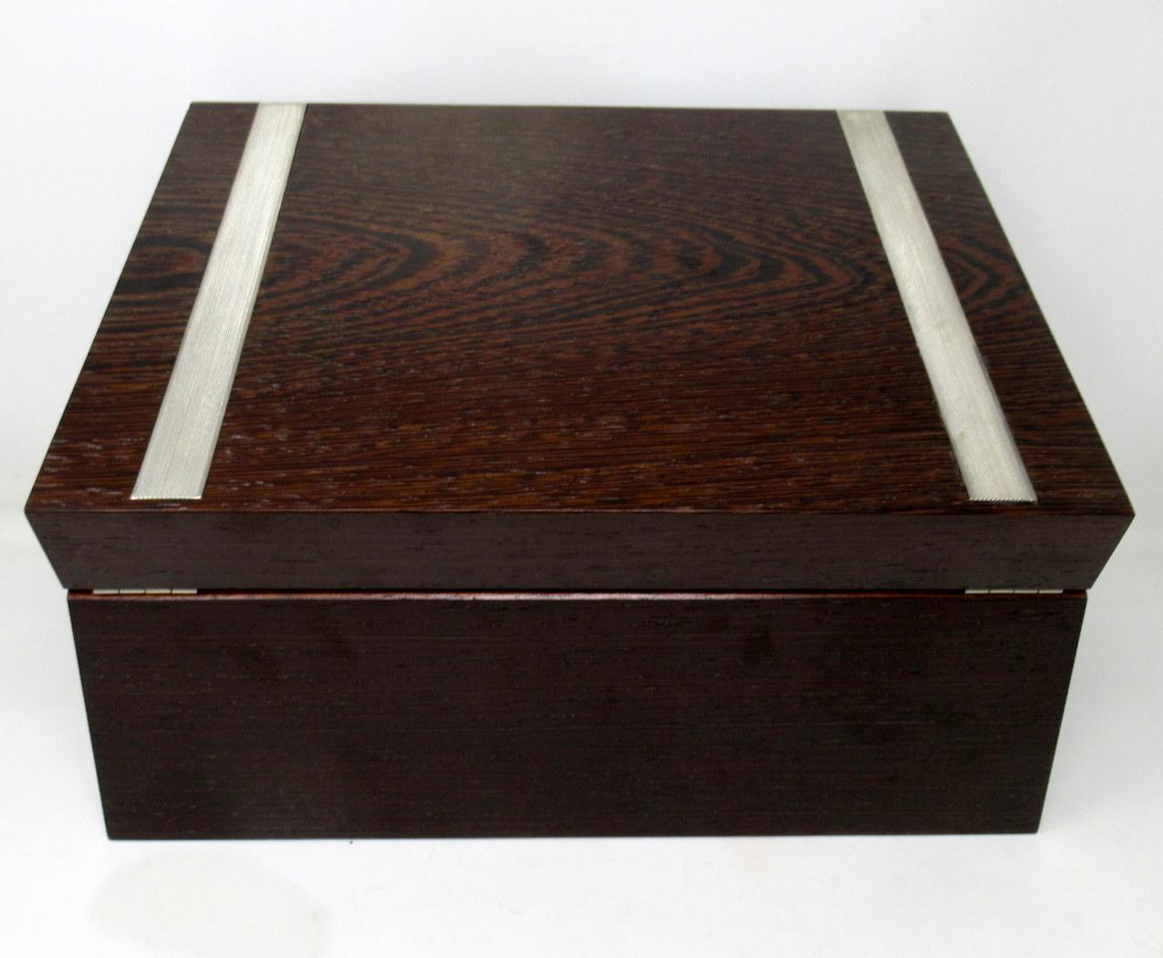 Modern Art Deco Style Wood Cigar Cigarette Humidor Box Manning of Ireland Irish New