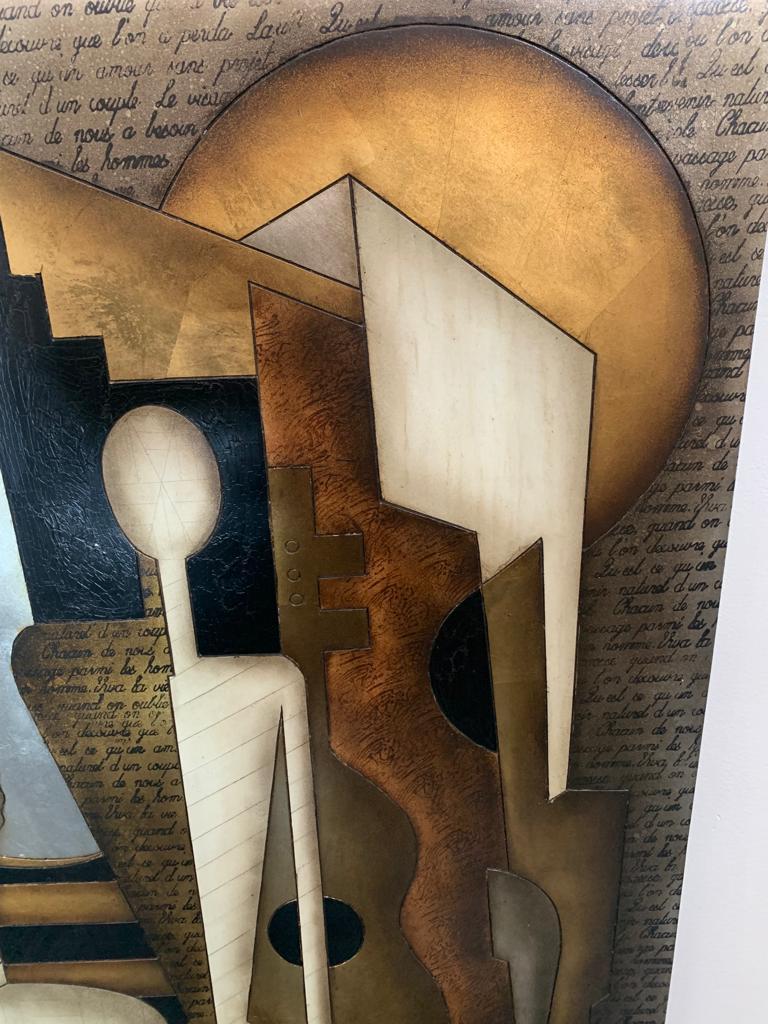 American Art Deco Style Wood Panel from Artra Dallas, 1980s