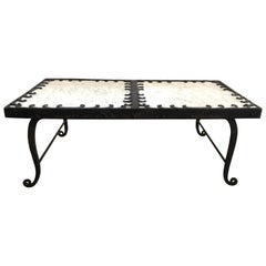 Art Deco Style Wrought Iron and Marble Coffee Table Art Deco Style Wrought Iron and Marble Coffee Table