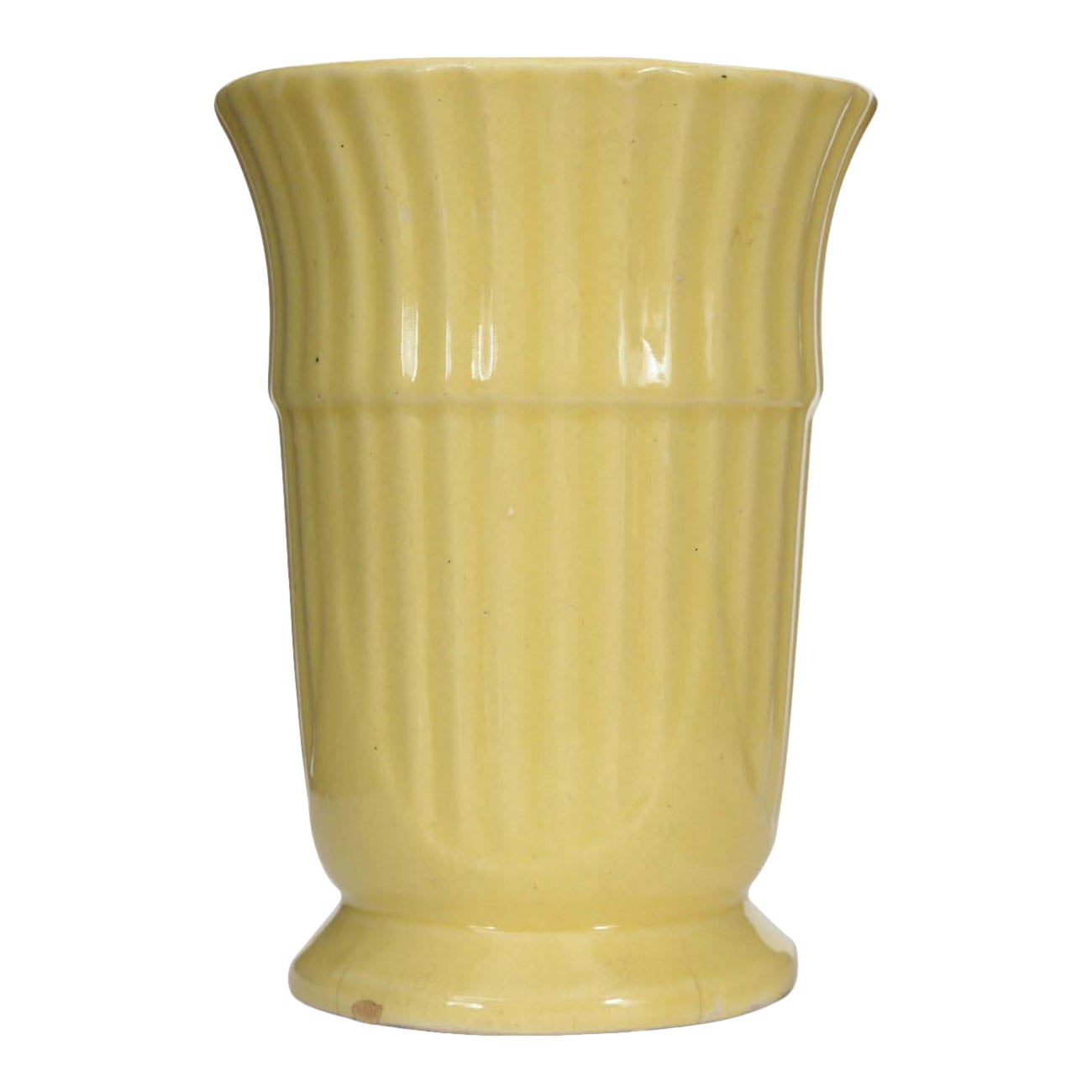 Art Deco Style Yellow Ceramic Urn For Sale