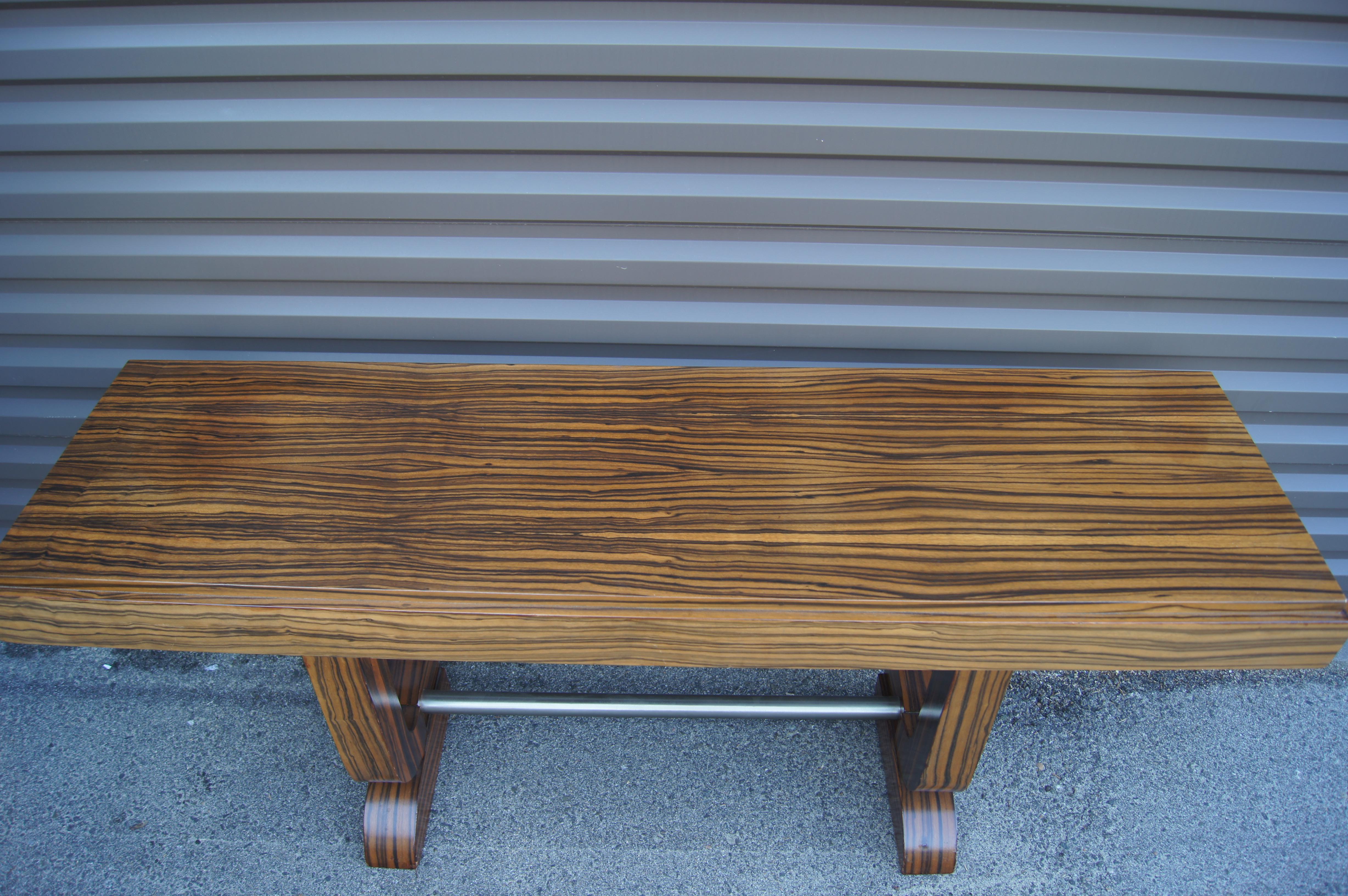 zebra wood console table