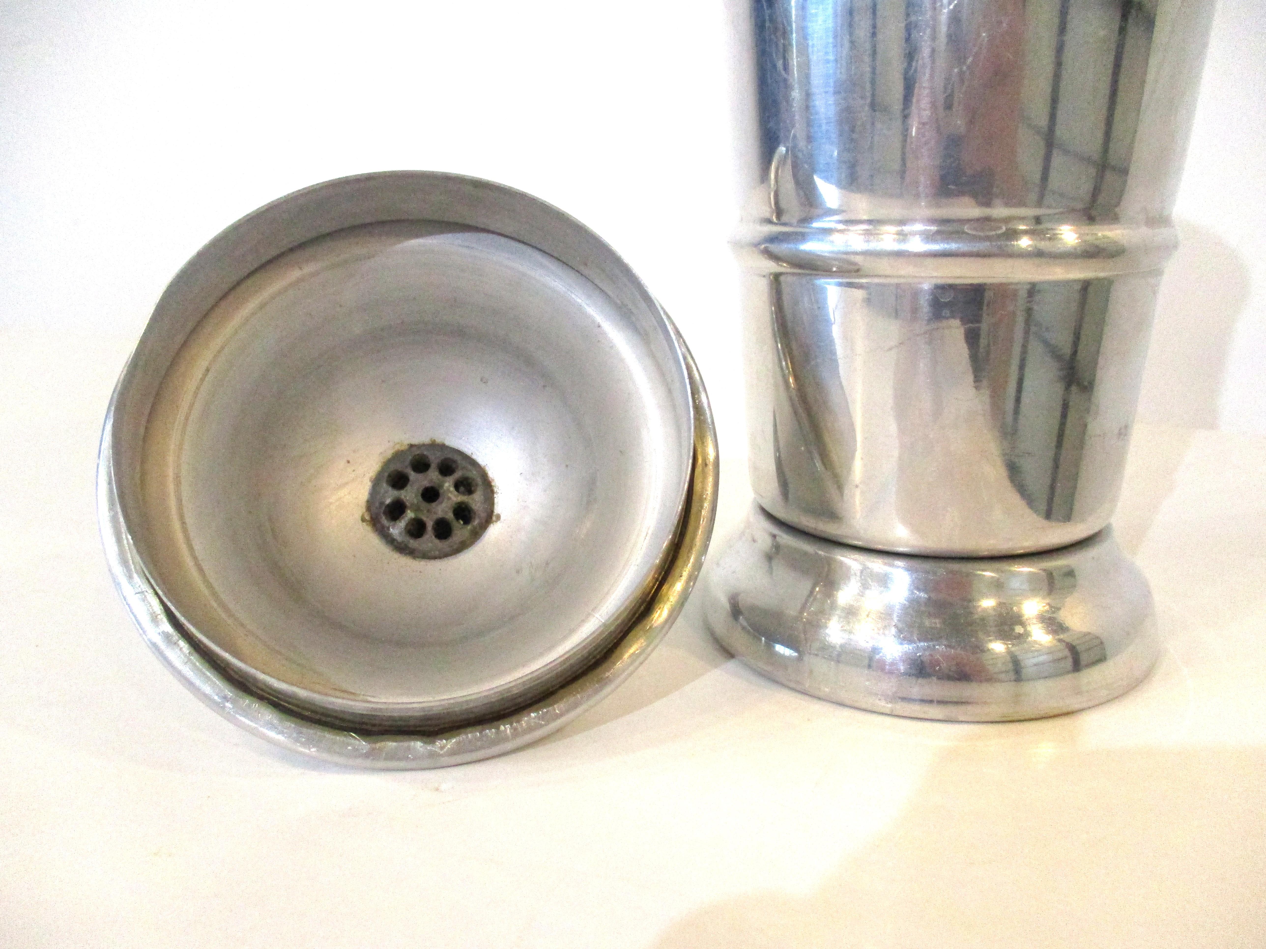 20th Century Art Deco Styled Aluminum Cocktail Shaker by Kraftware For Sale