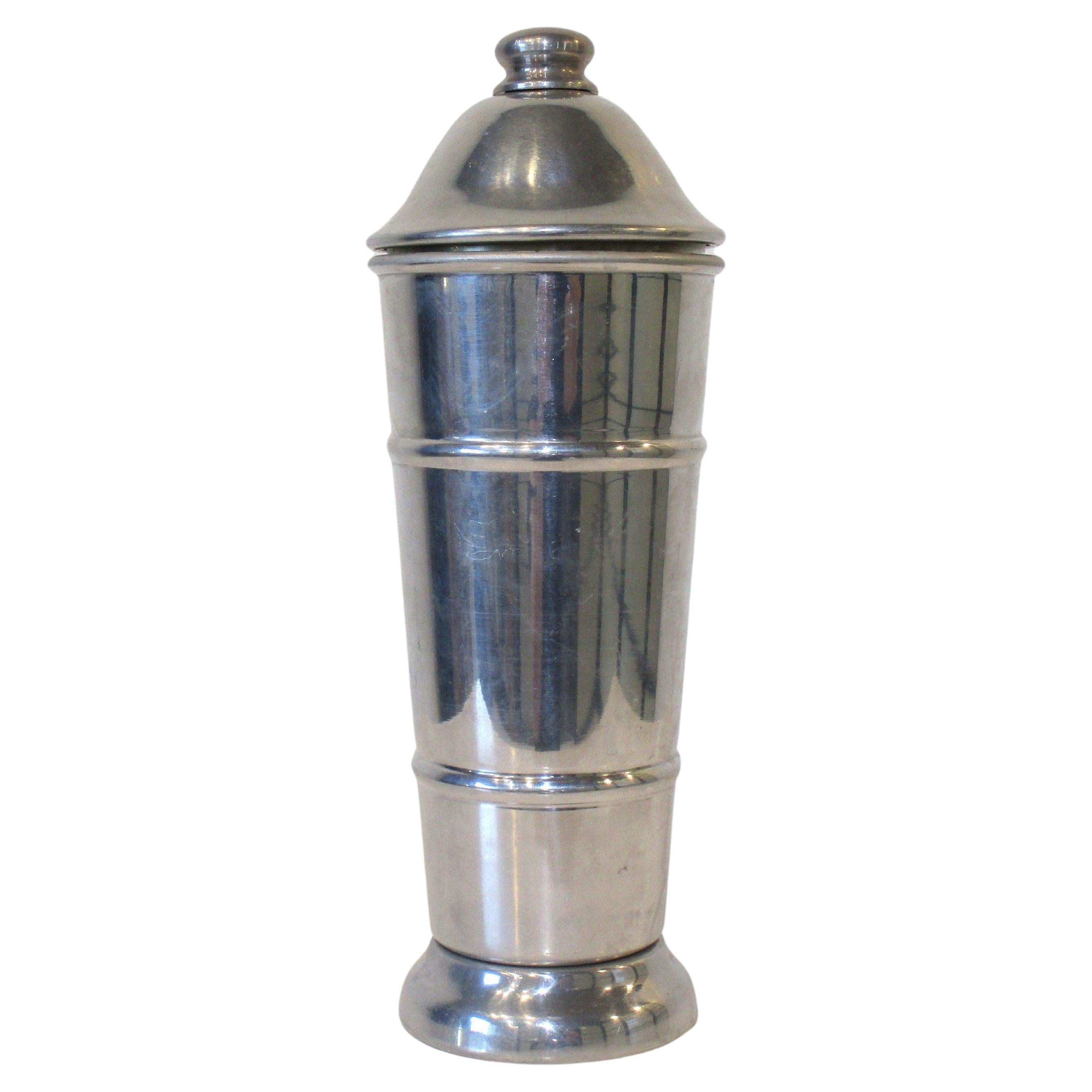 Art Deco Styled Aluminum Cocktail Shaker by Kraftware For Sale