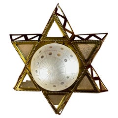 Art Deco-Styled Chandelier Featuring 6-pointed Jewish Star Design