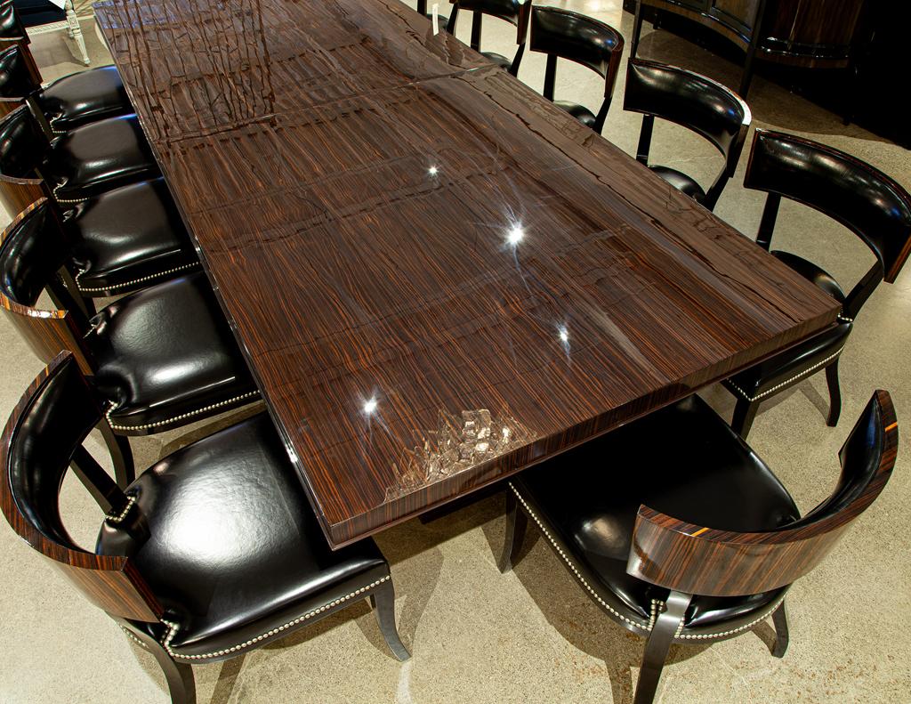Art Deco Styled Macassar Dining Table by Philippe Hurel France For Sale 13