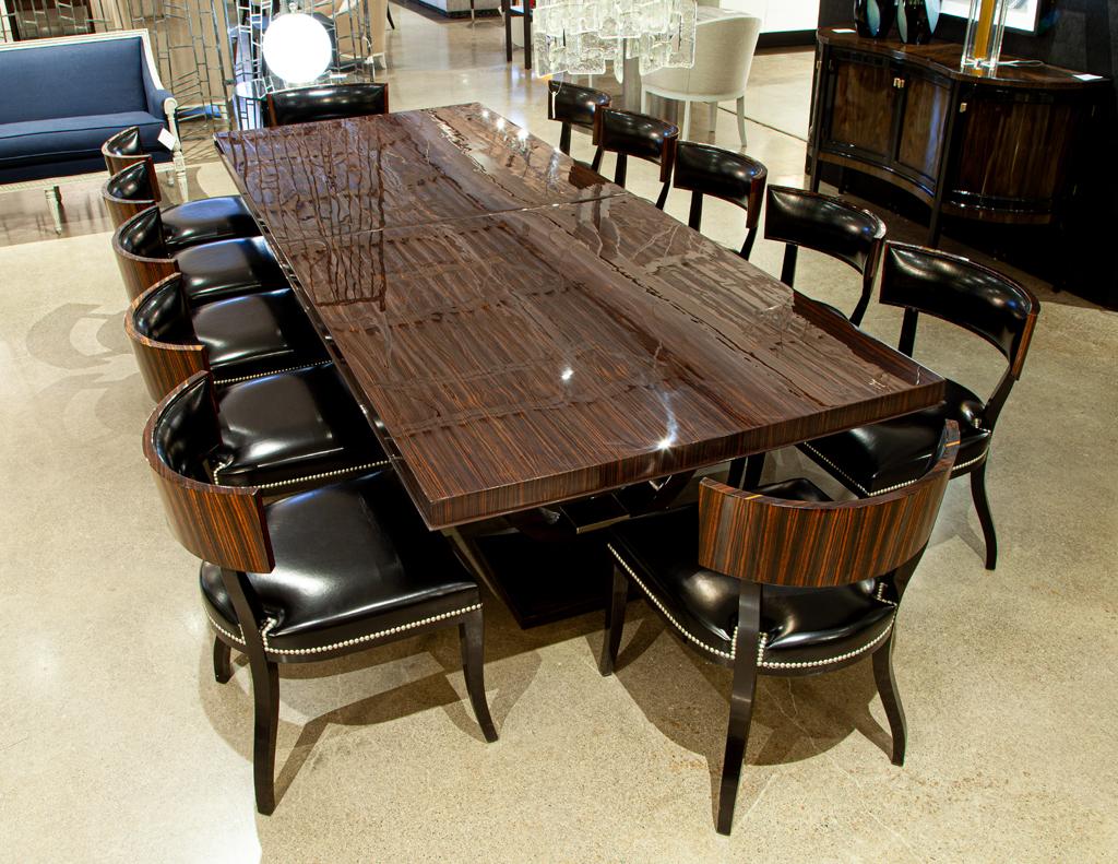 Art Deco Styled Macassar Dining Table by Philippe Hurel France For Sale 14