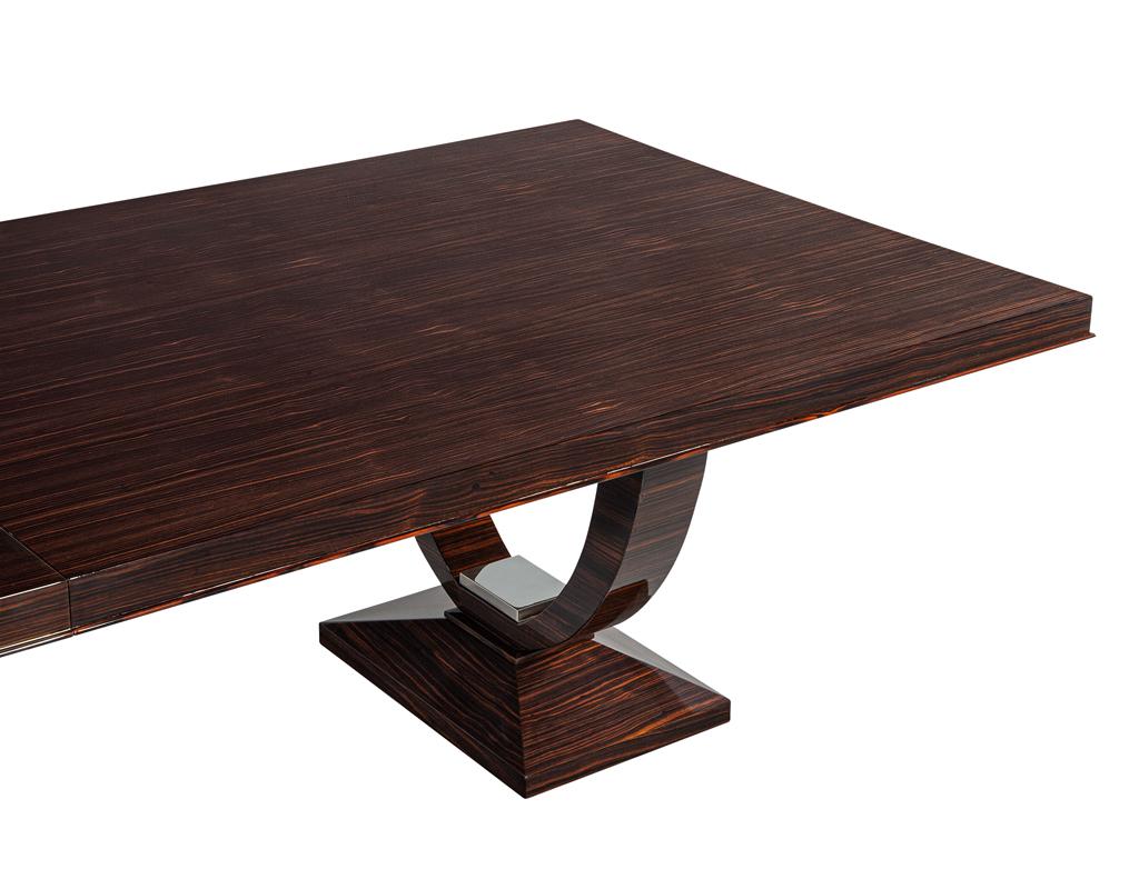 Metal Art Deco Styled Macassar Dining Table by Philippe Hurel France For Sale