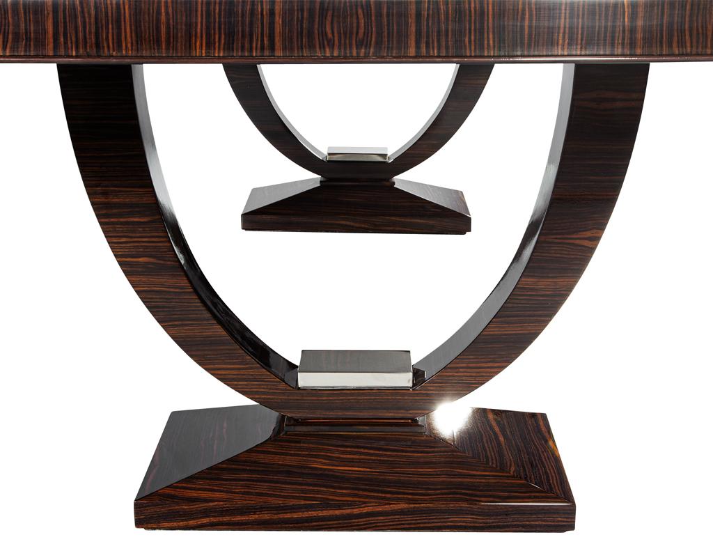 Art Deco Styled Macassar Dining Table by Philippe Hurel France For Sale 3