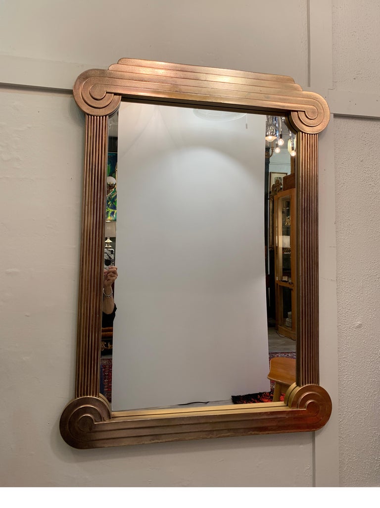 Art Deco Styled Metallic Gold Mirror For Sale at 1stDibs