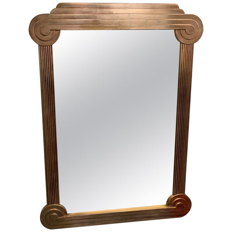 Art Deco Styled Metallic Gold Mirror For Sale at 1stDibs