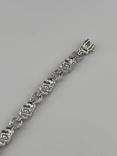 Art Deco Styled Natural Diamond Bracelet 14k White Gold