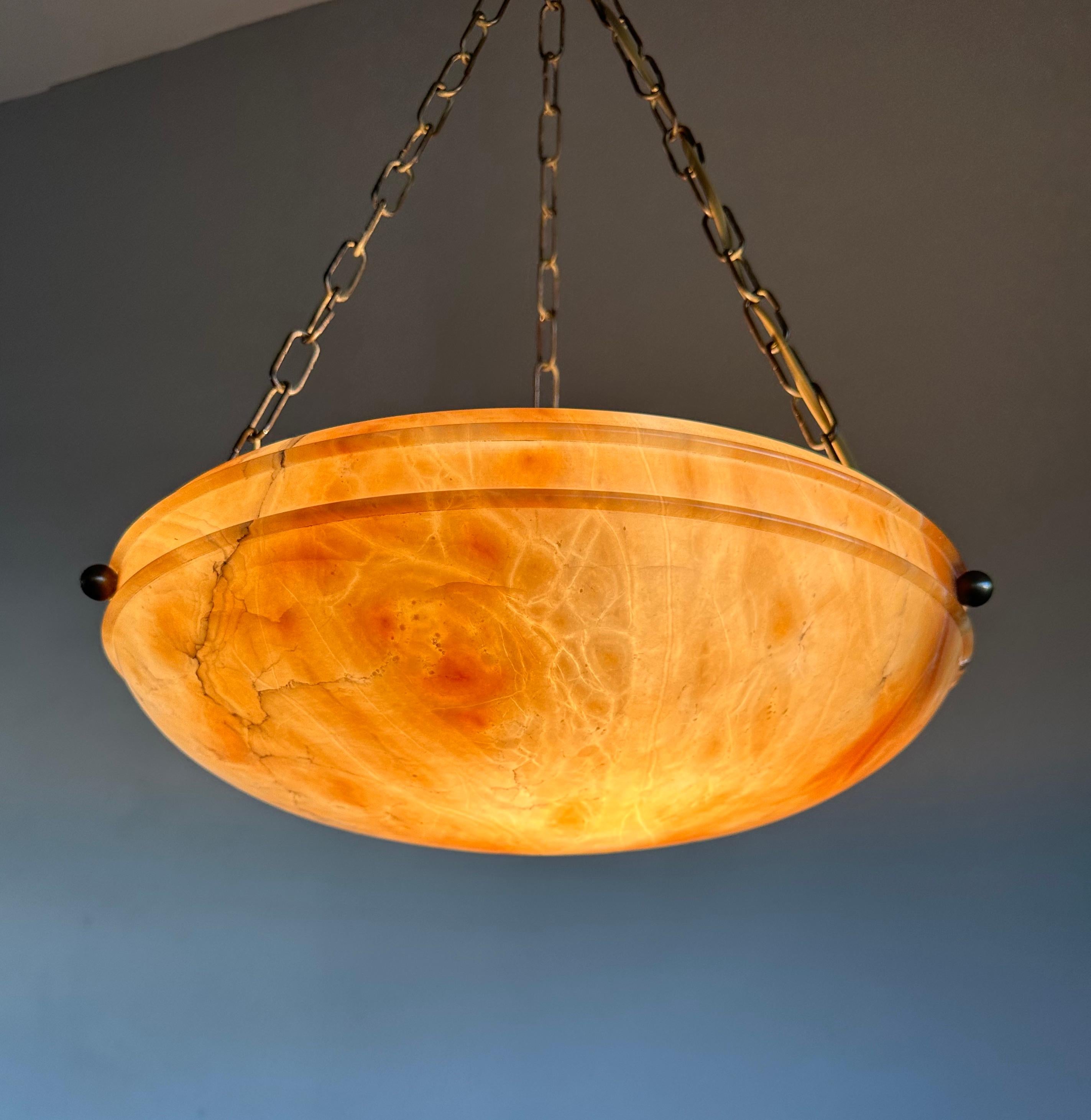 Lampe à suspension Art Déco & Timless Design en albâtre, excellent état, 1910 2