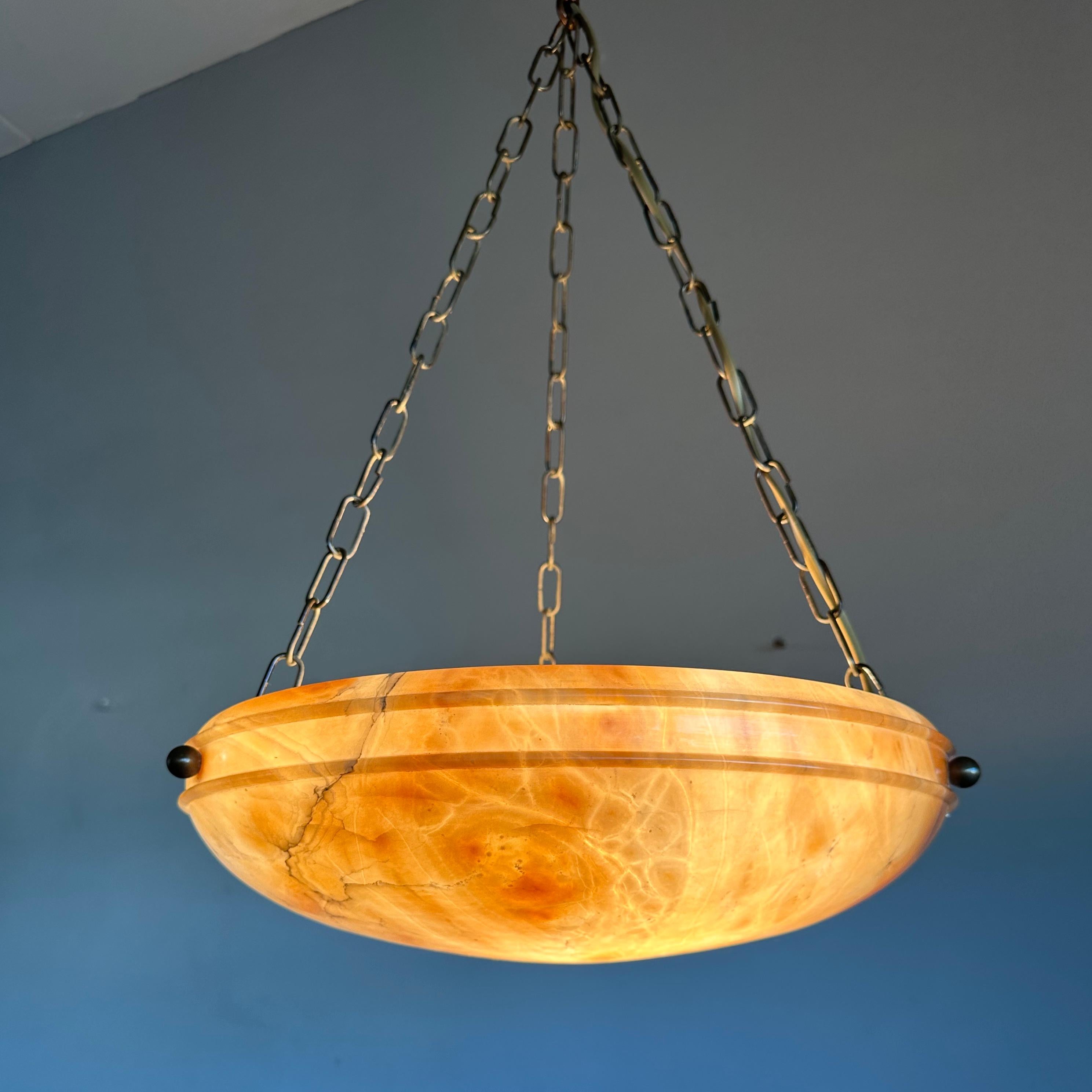 Lampe à suspension Art Déco & Timless Design en albâtre, excellent état, 1910 3