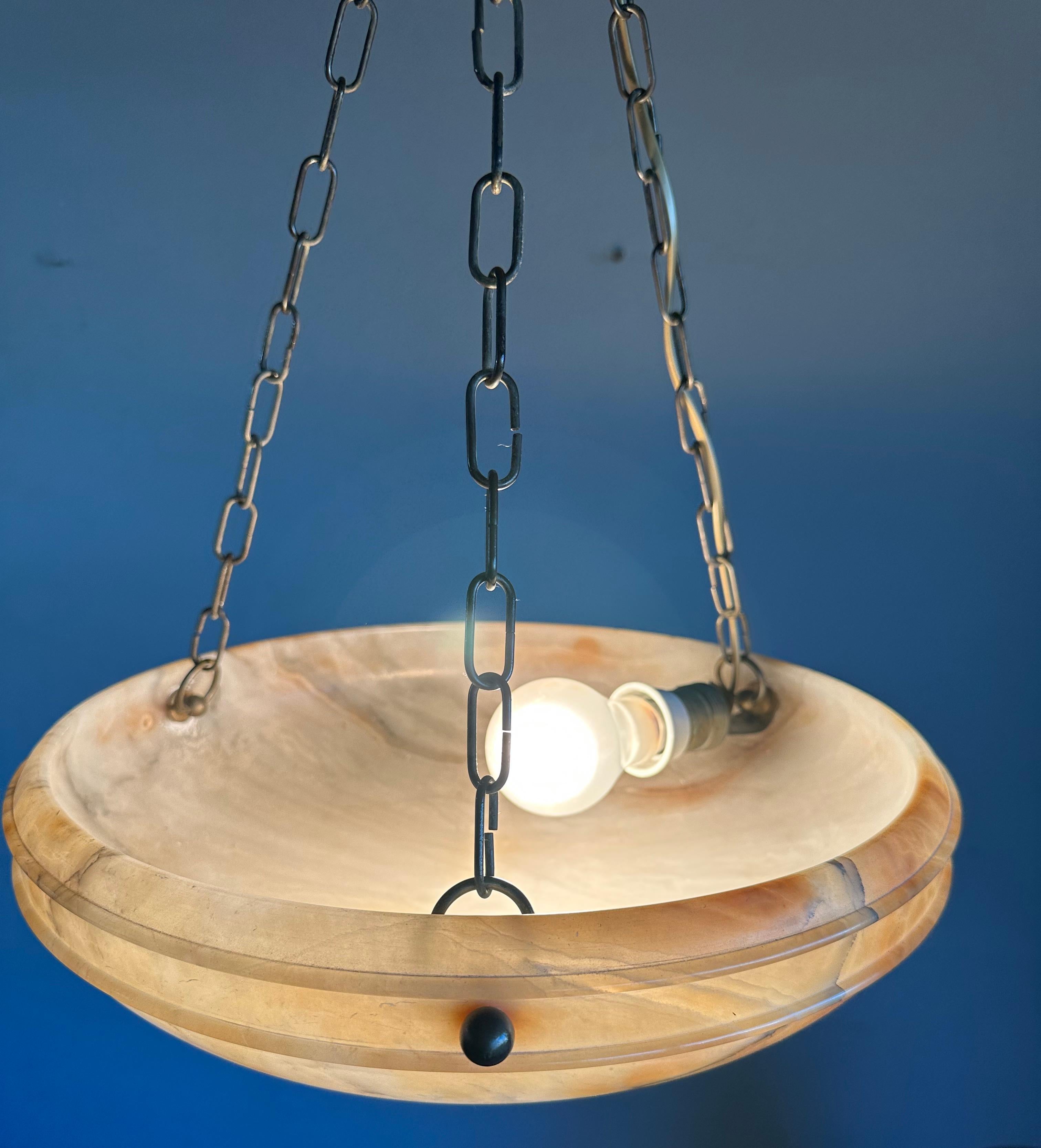 Lampe à suspension Art Déco & Timless Design en albâtre, excellent état, 1910 4
