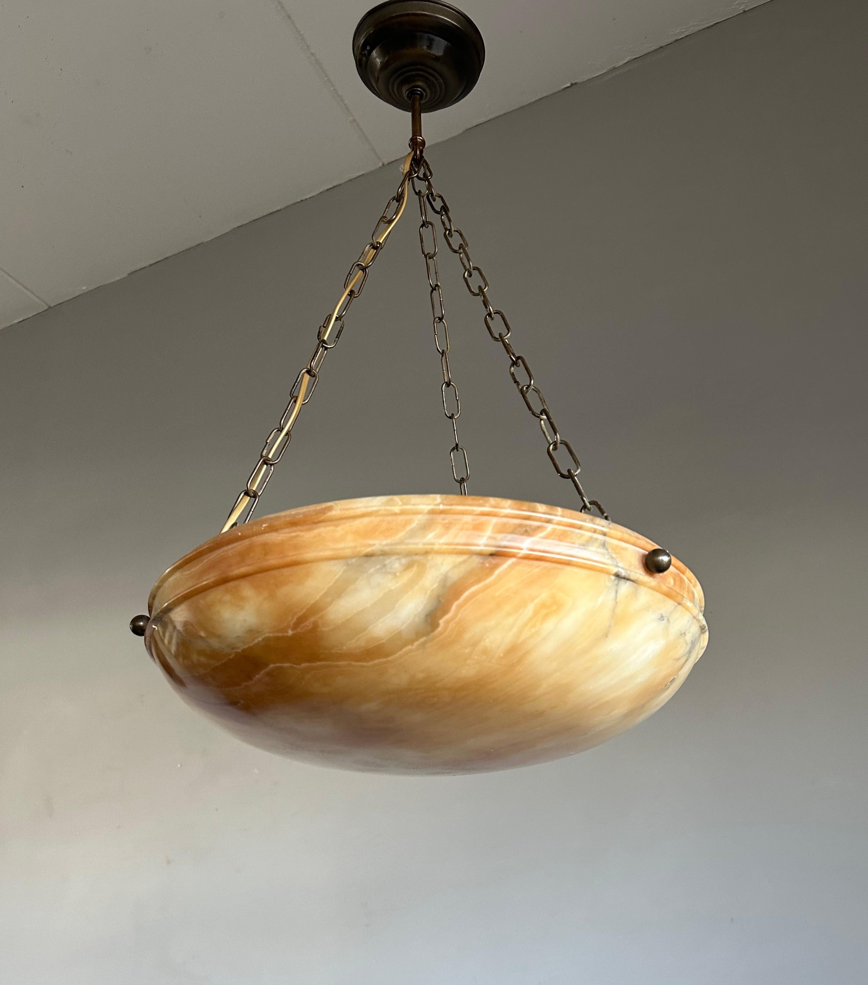 Lampe à suspension Art Déco & Timless Design en albâtre, excellent état, 1910 5