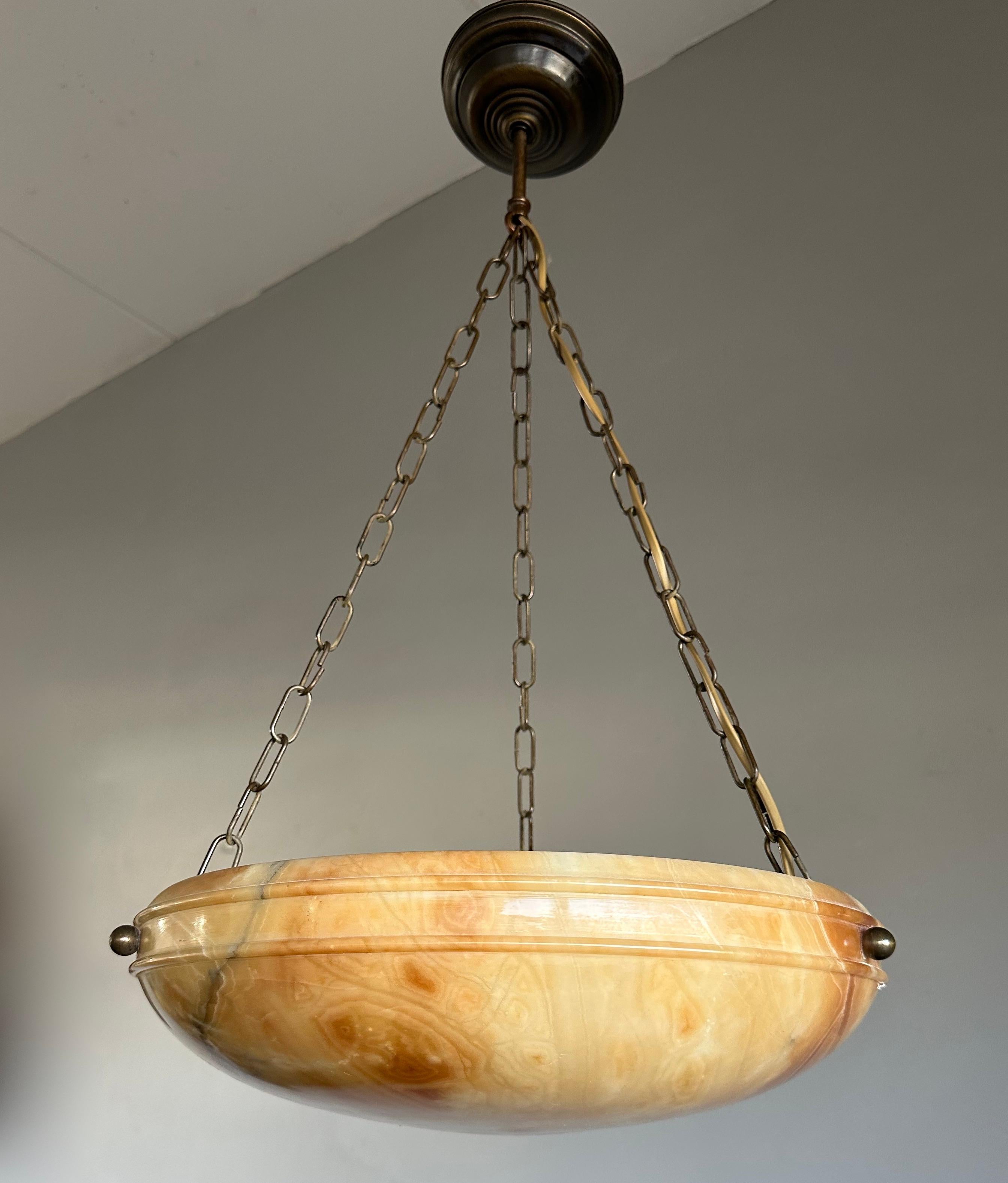 Lampe à suspension Art Déco & Timless Design en albâtre, excellent état, 1910 6