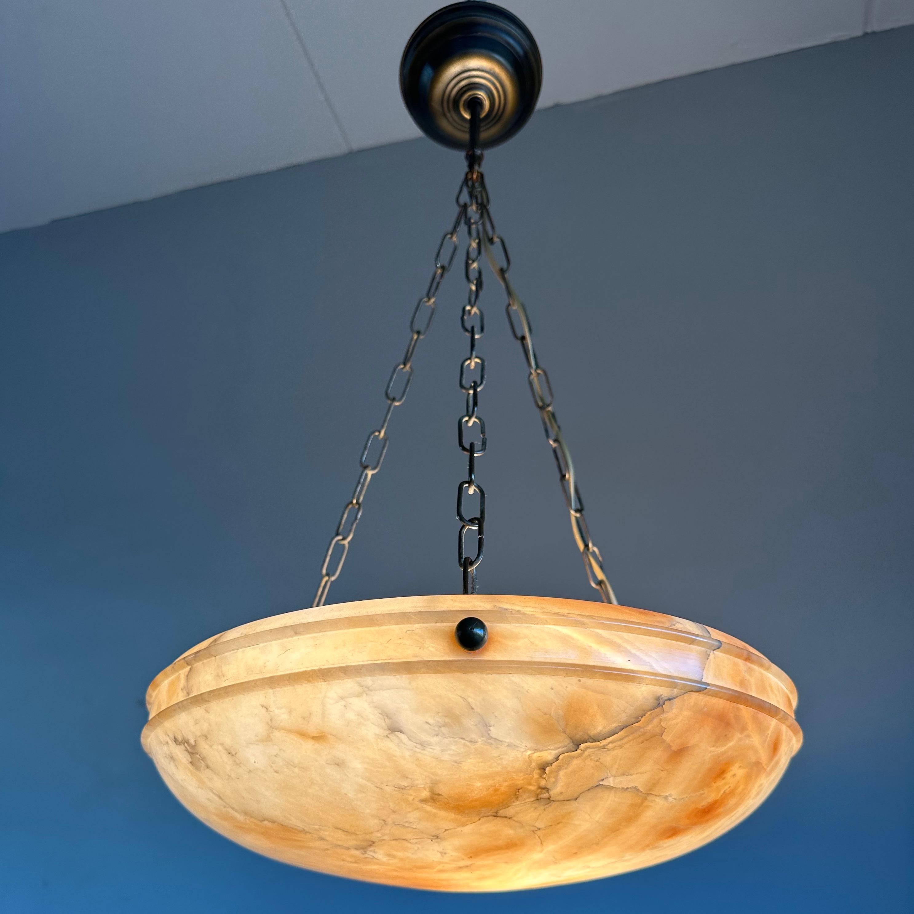 Lampe à suspension Art Déco & Timless Design en albâtre, excellent état, 1910 8