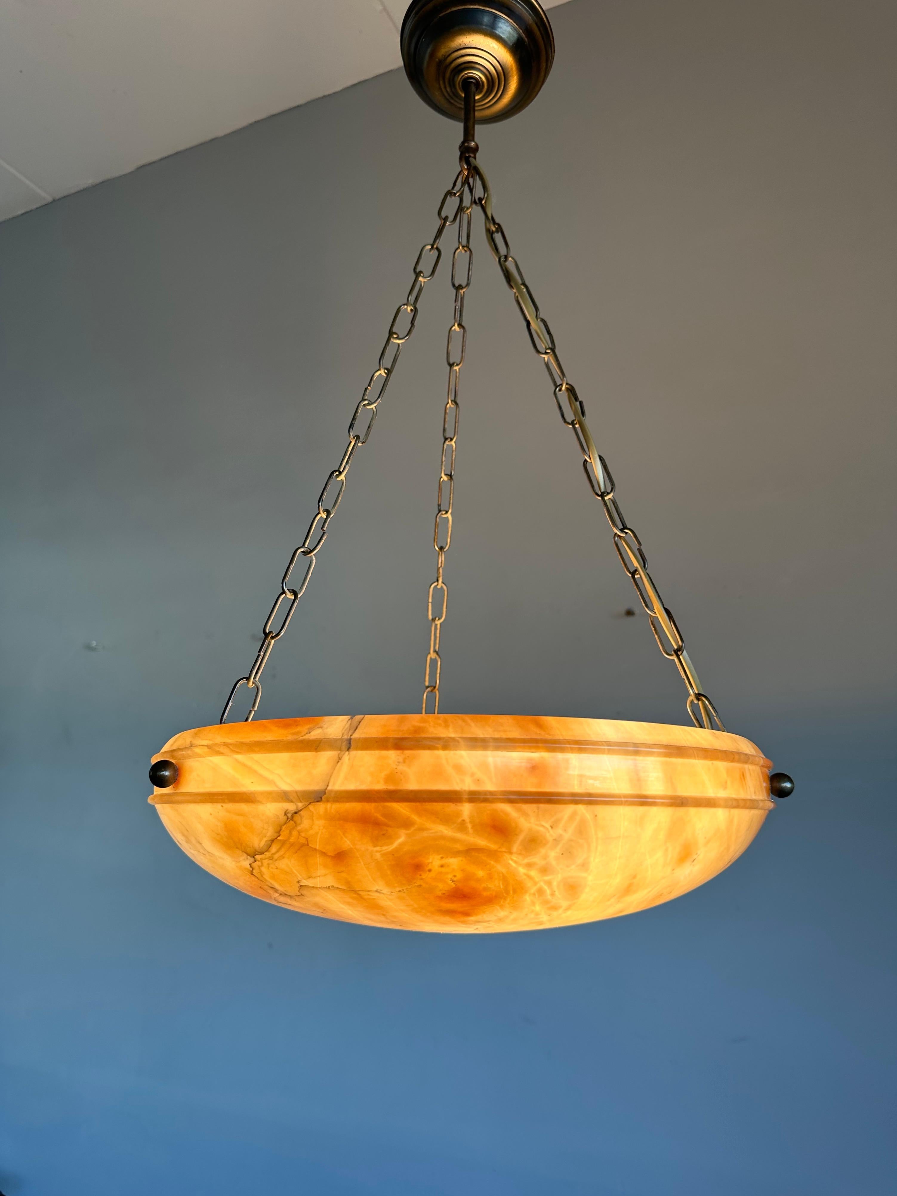 Lampe à suspension Art Déco & Timless Design en albâtre, excellent état, 1910 9