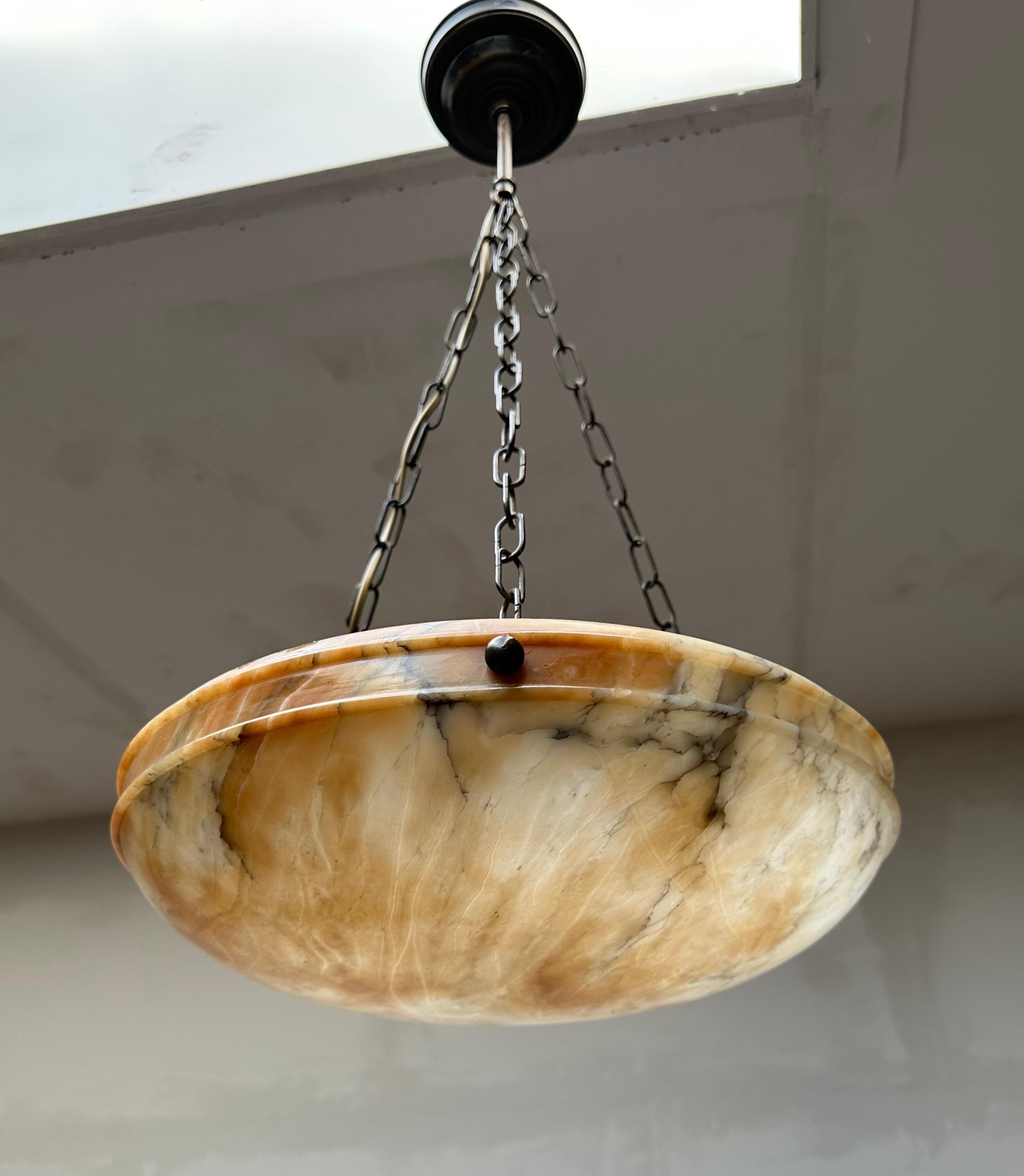 Lampe à suspension Art Déco & Timless Design en albâtre, excellent état, 1910 11