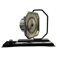 Art Deco Stylish Desk Clock 8 Day Movement, English, c1930s