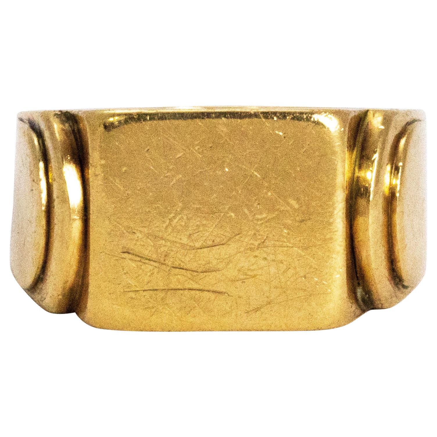 Art Deco Stylish Gent's Gold Signet Ring