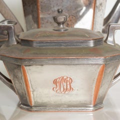 1940s Art Deco Silver Plate Tea Set by Lawrence B Smith