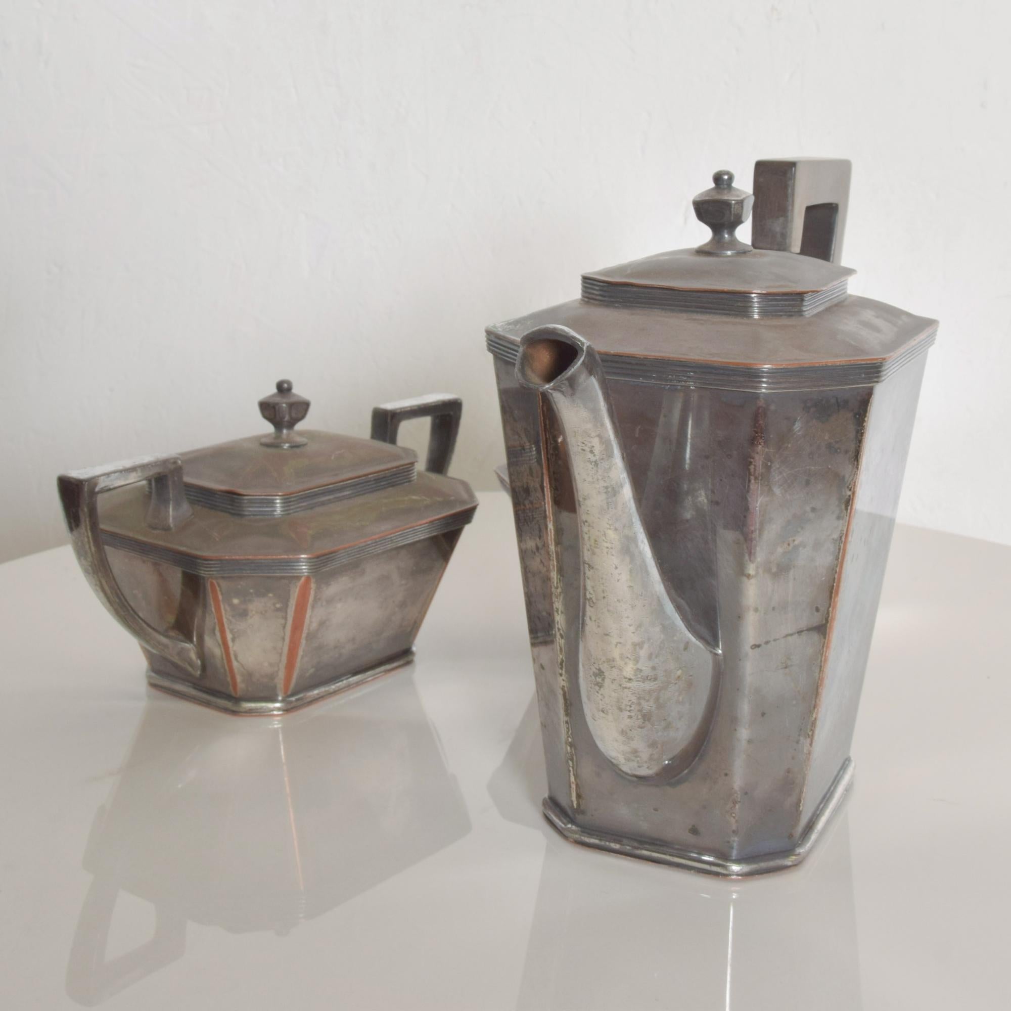 Mid-20th Century 1940s Art Deco Silver Plate Tea Set by Lawrence B Smith