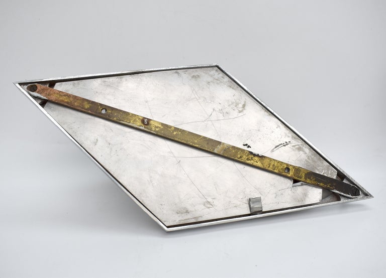Grande Broche Art Déco USA C.1930 - Vermeil & Argent Massif - Pierre Bleue - Vintage