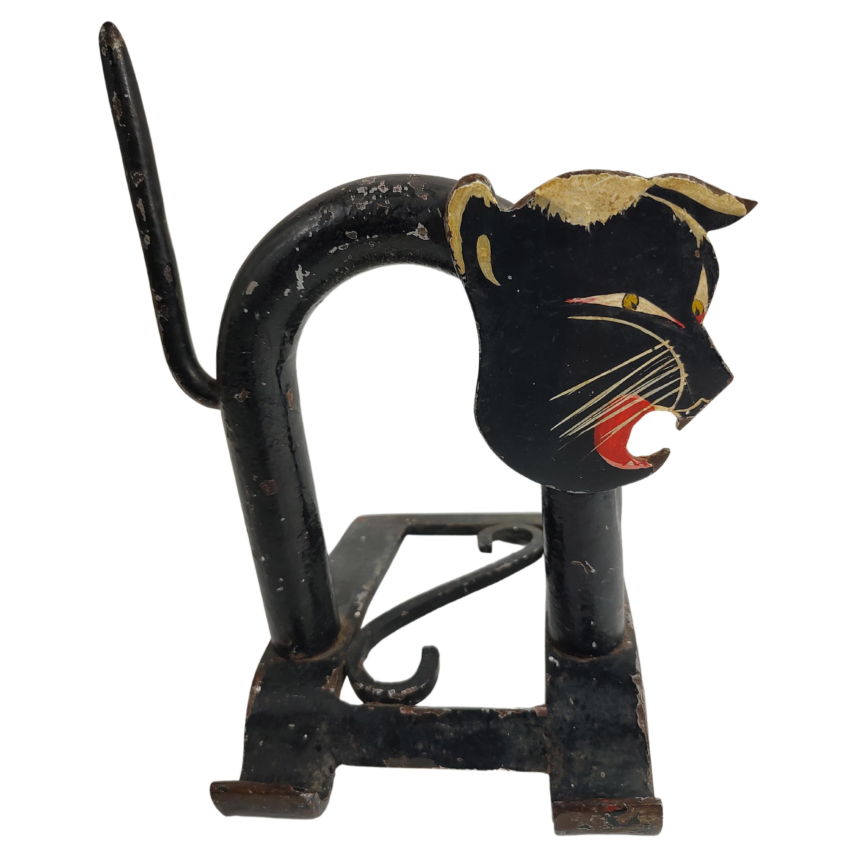 Bouton de porte Art Déco en forme de chat stylisé dans le style de Walter Von Neesen 
