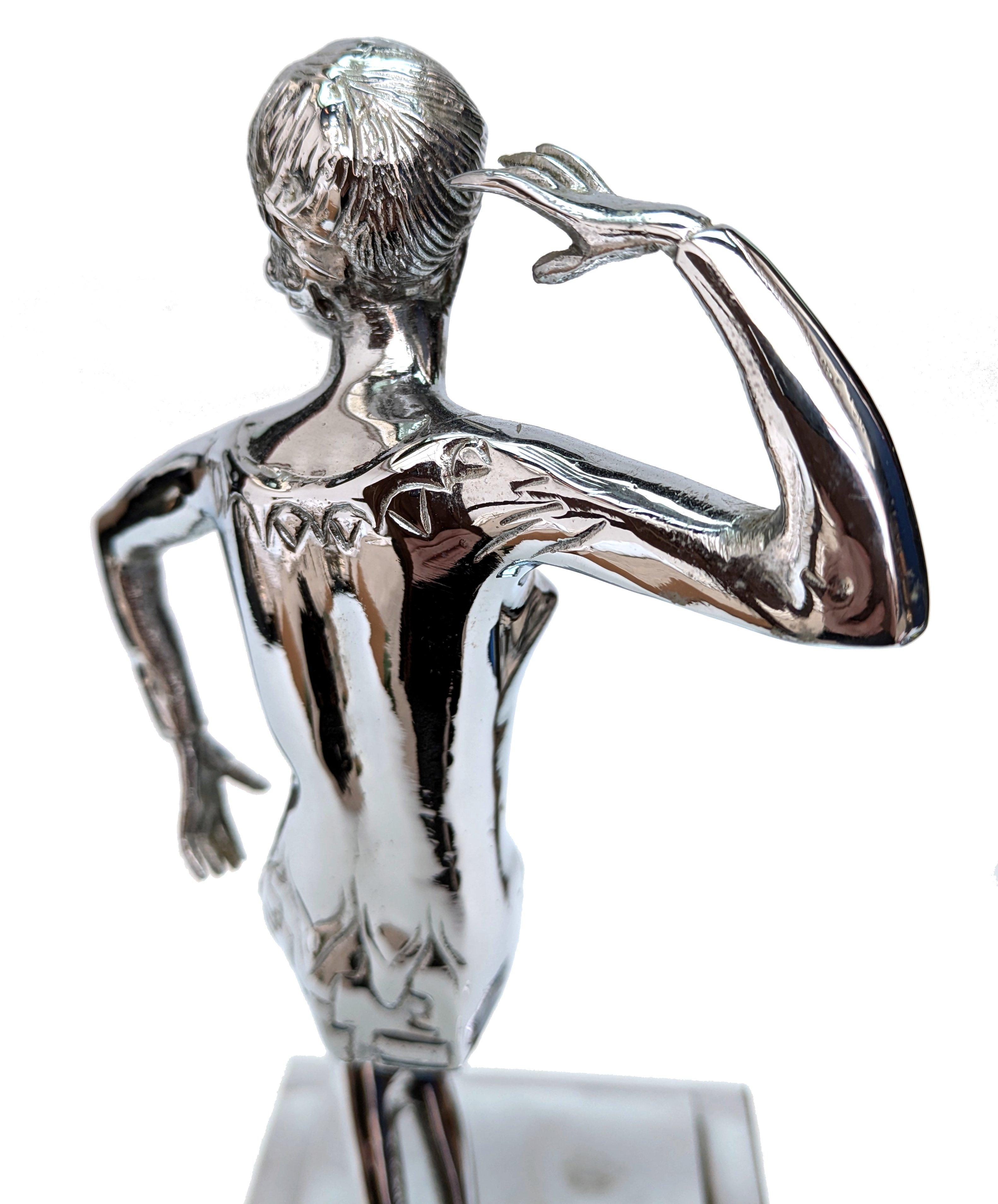 Art Deco Substantial Chrome Female Dancer , England, c1930 For Sale 3