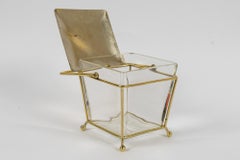 Art deco sugar bowl with original glass and brass parts vienna around 1920s