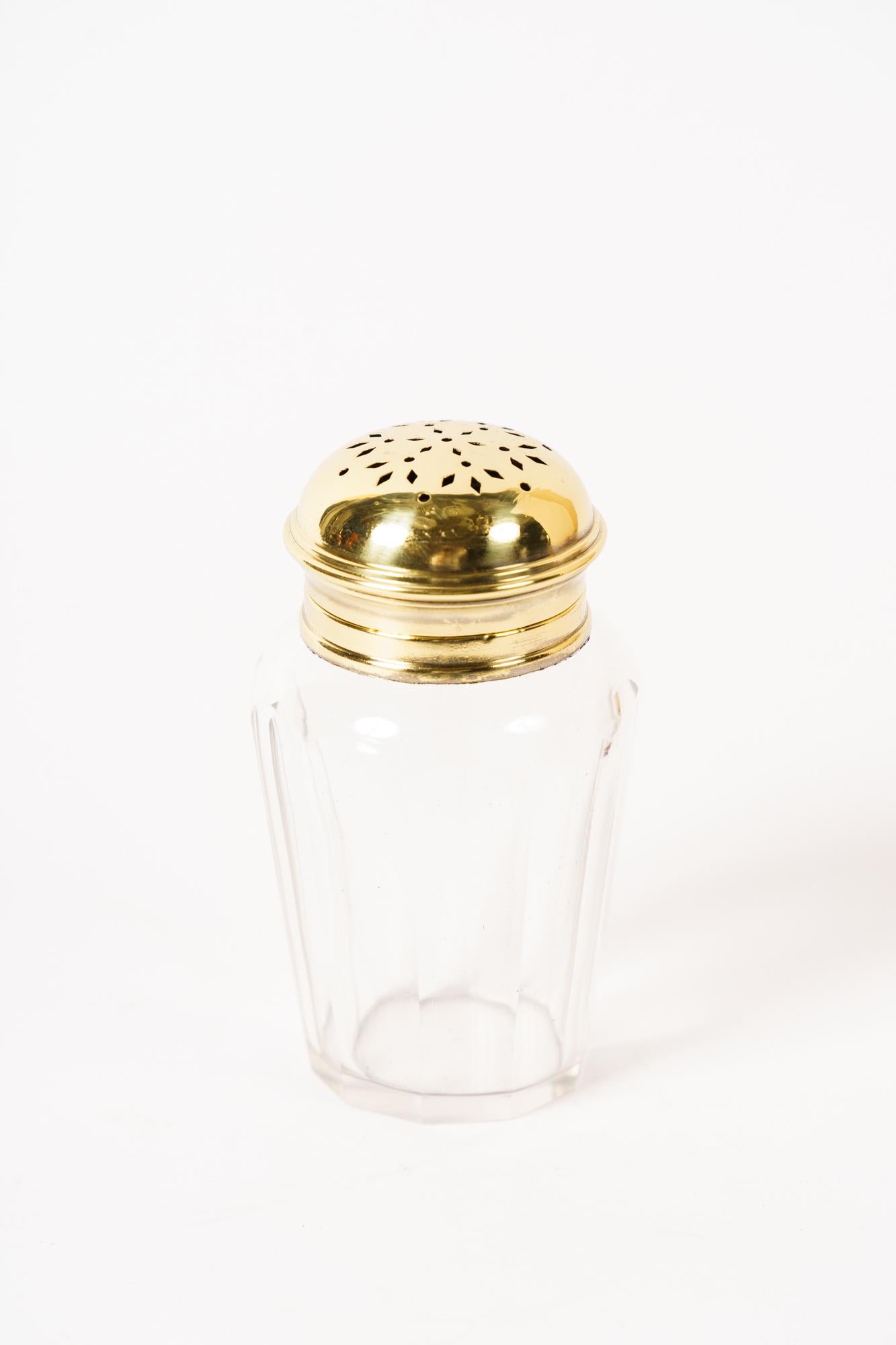 Art Deco sugar shaker vienna around 1920s
Cut Glass
Brass Polished.