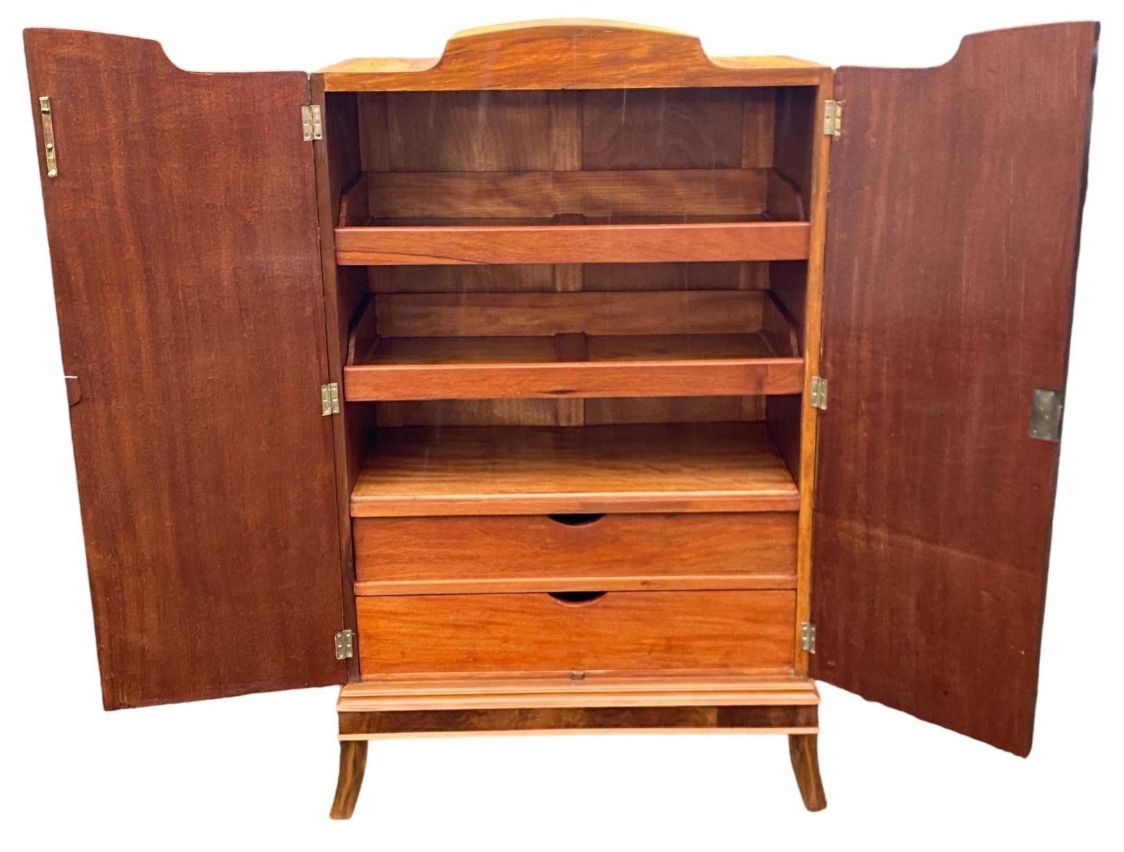 Art Deco Sunburst Tallboy faux mother of pearl inlay In Good Condition In Barnstaple, GB